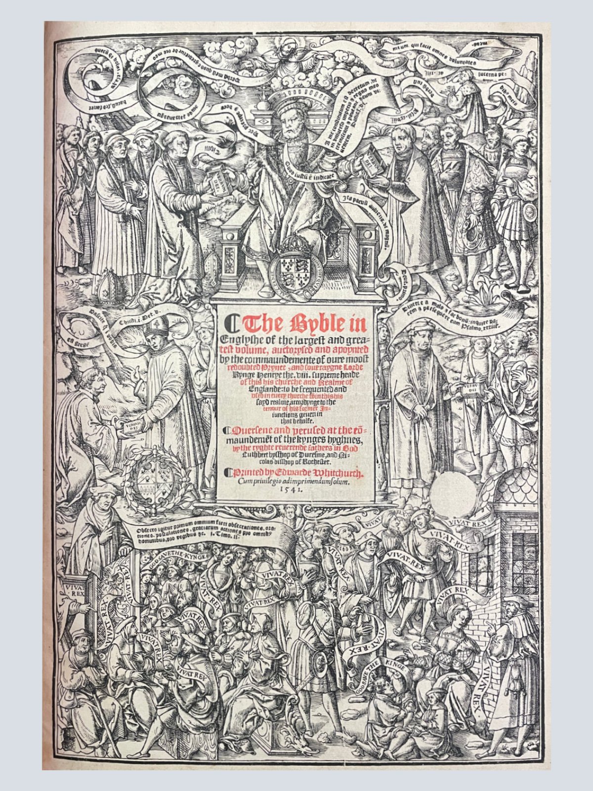 1541 Great Bible title page printed by Edward Whitchurch