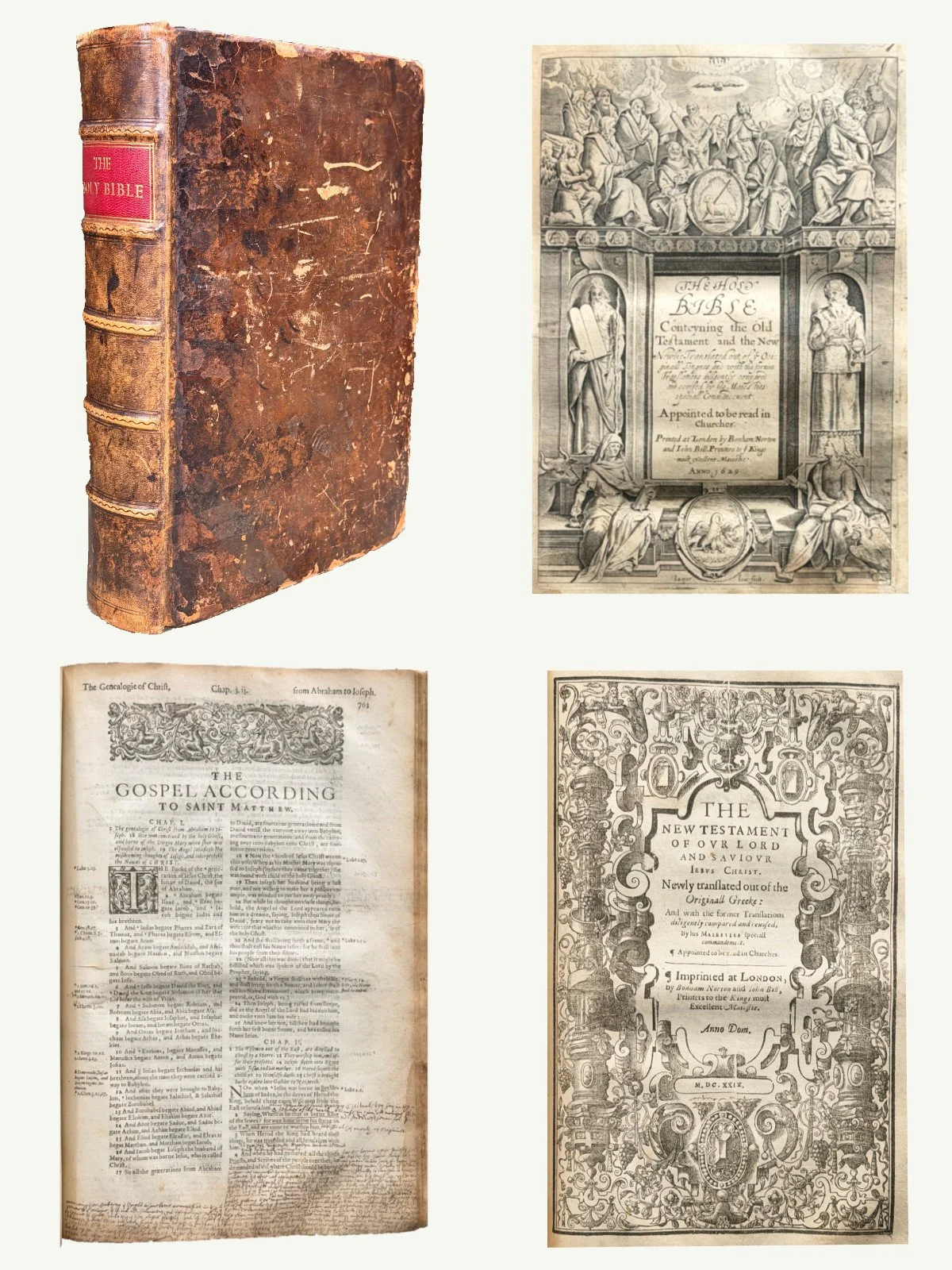 1629 Folio King James Bible with Genealogies and Map