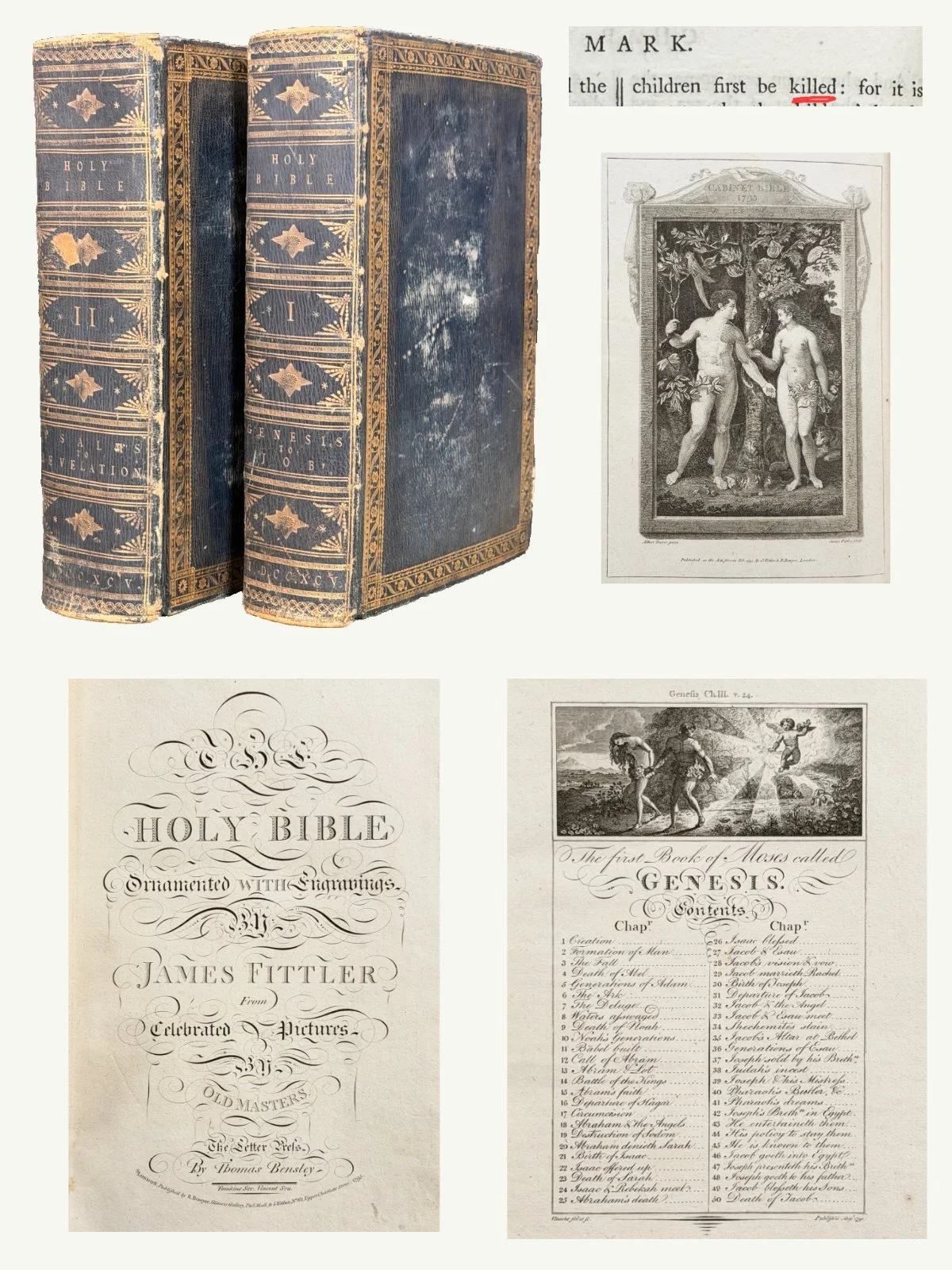 1795 Two Volume Illustrated Child Killer Bible