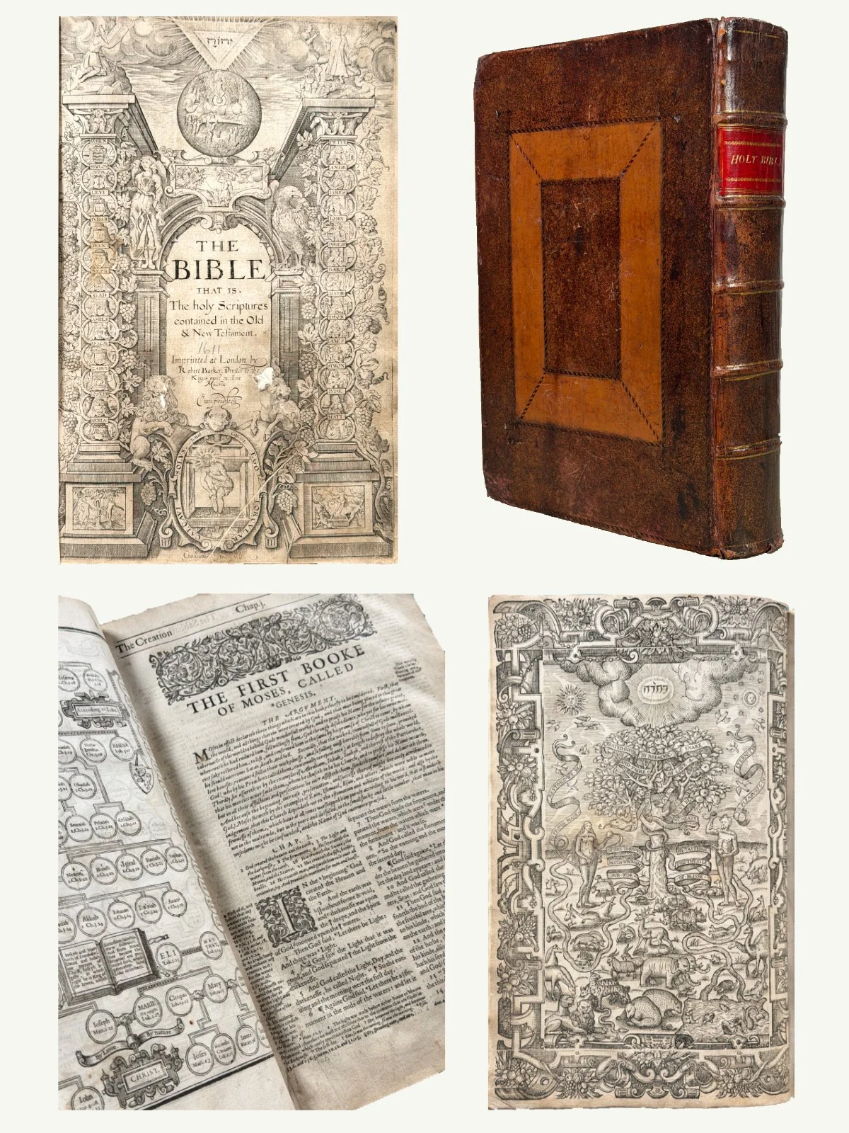 1611-12 Folio Illustrated Geneva Bible in Paneled Binding