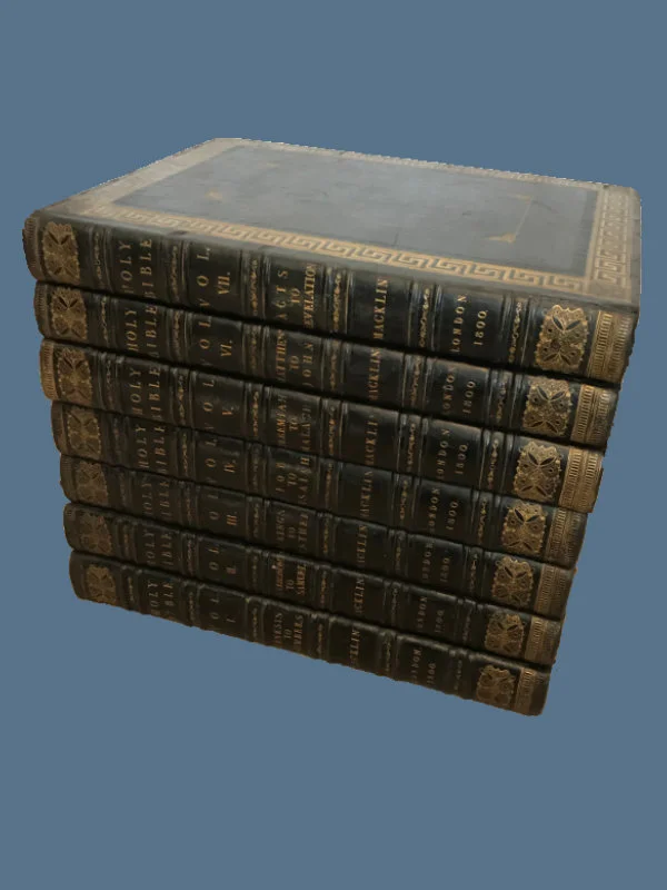 1800 Macklin King James Bible Seven Volume Set. — Antique Bible