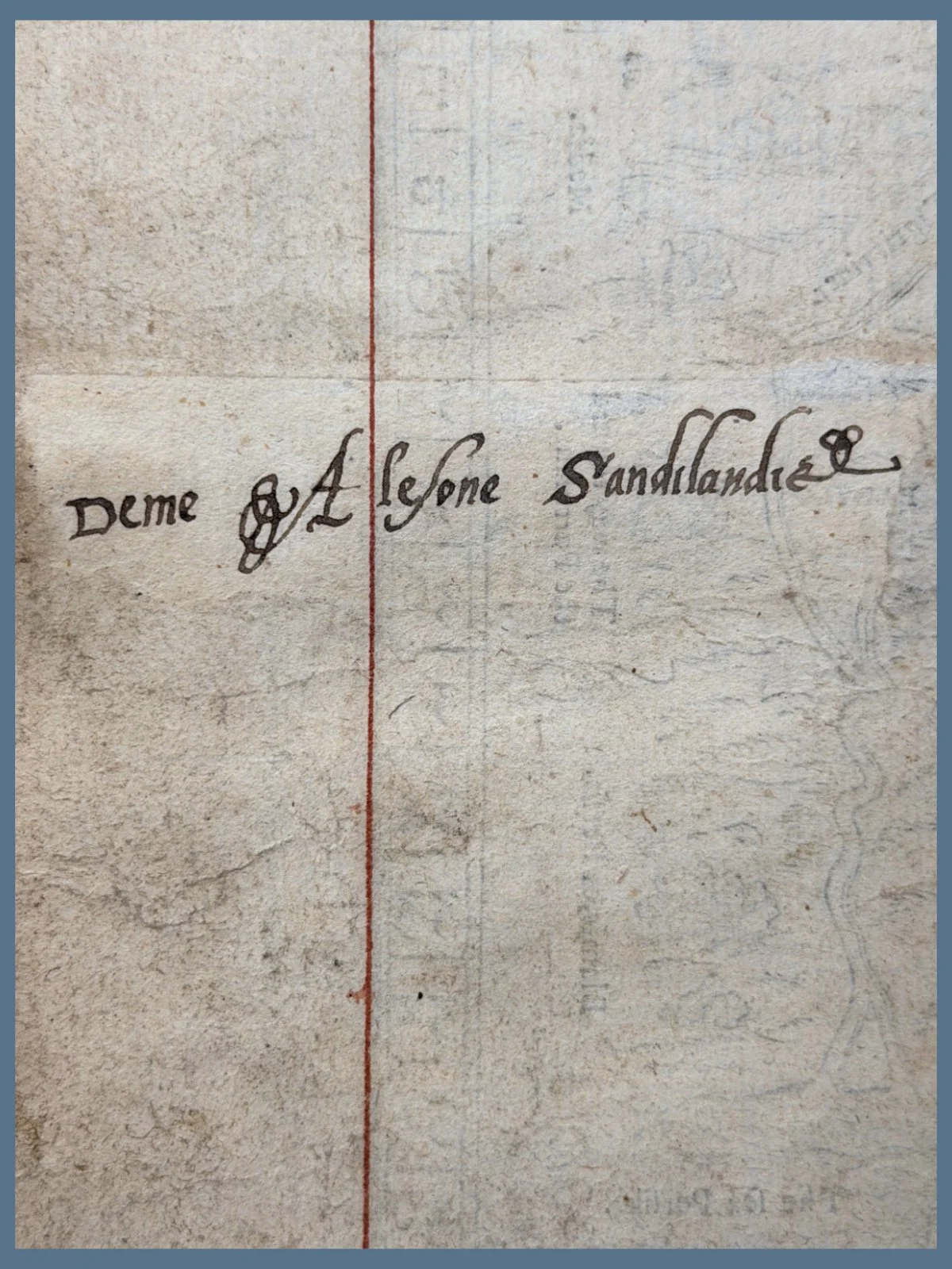 Contemporary ownership inscriptions “Deme Alesone Sandelandes”, repeated on the New Testament title-page and verso of the double-page map in John 20.