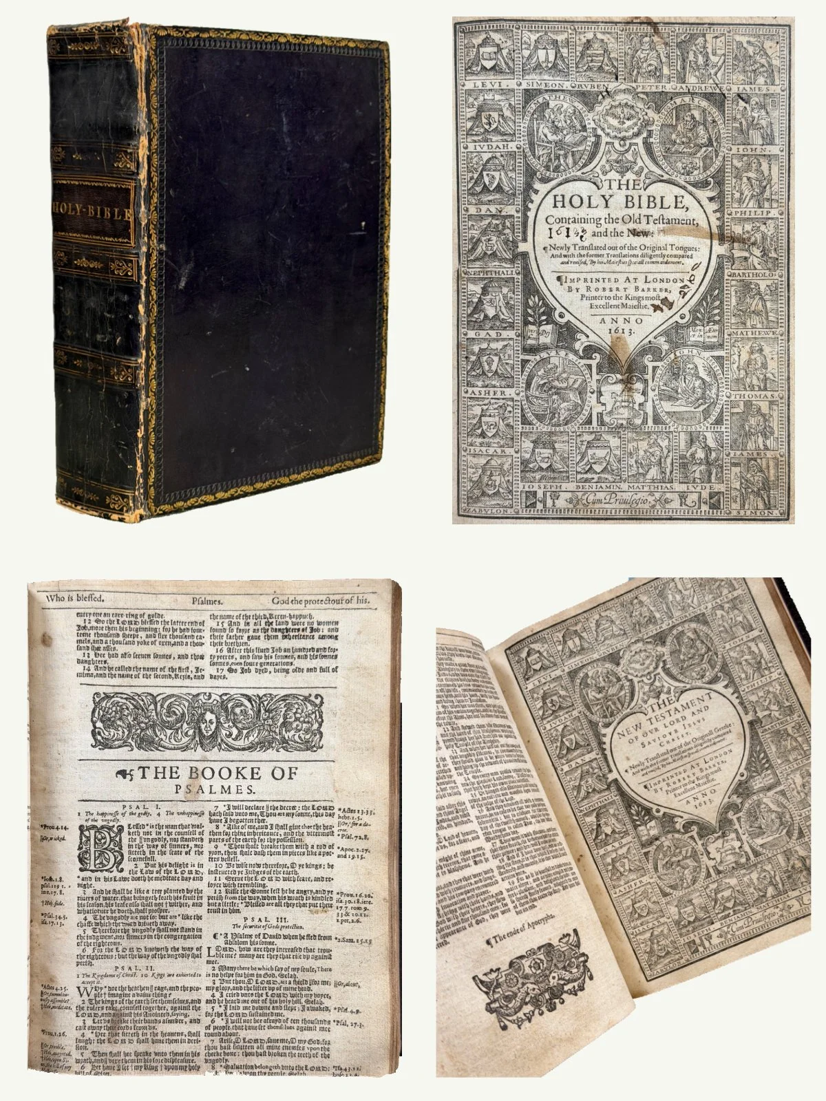 1613 First Black Letter Quarto King James He Bible