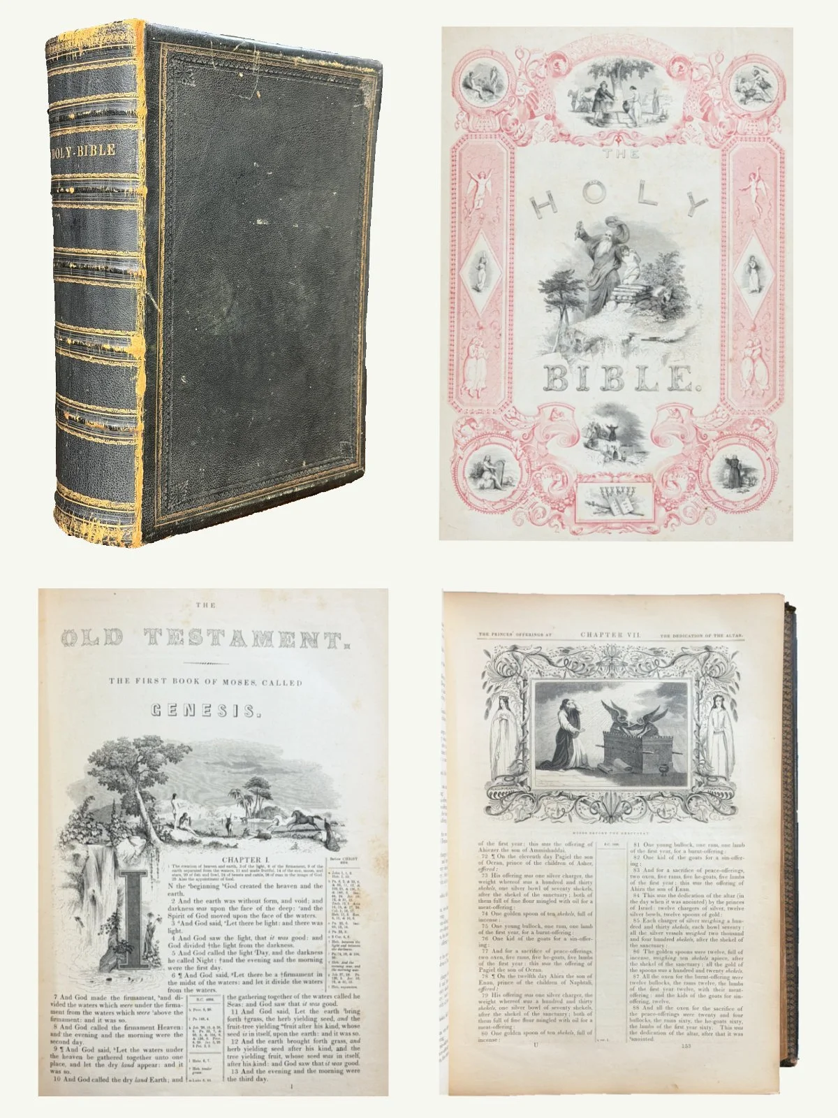 1846 Illuminated Harper Bible with 1600 Engravings
