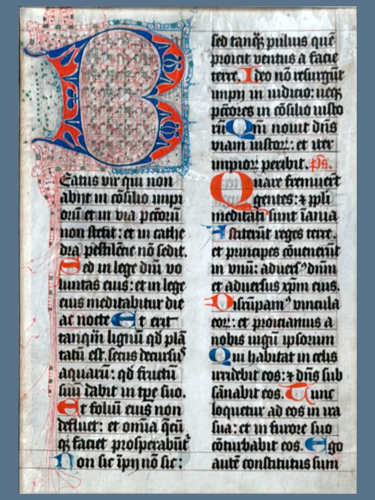 Psalter Manuscript Leaf on Vellum