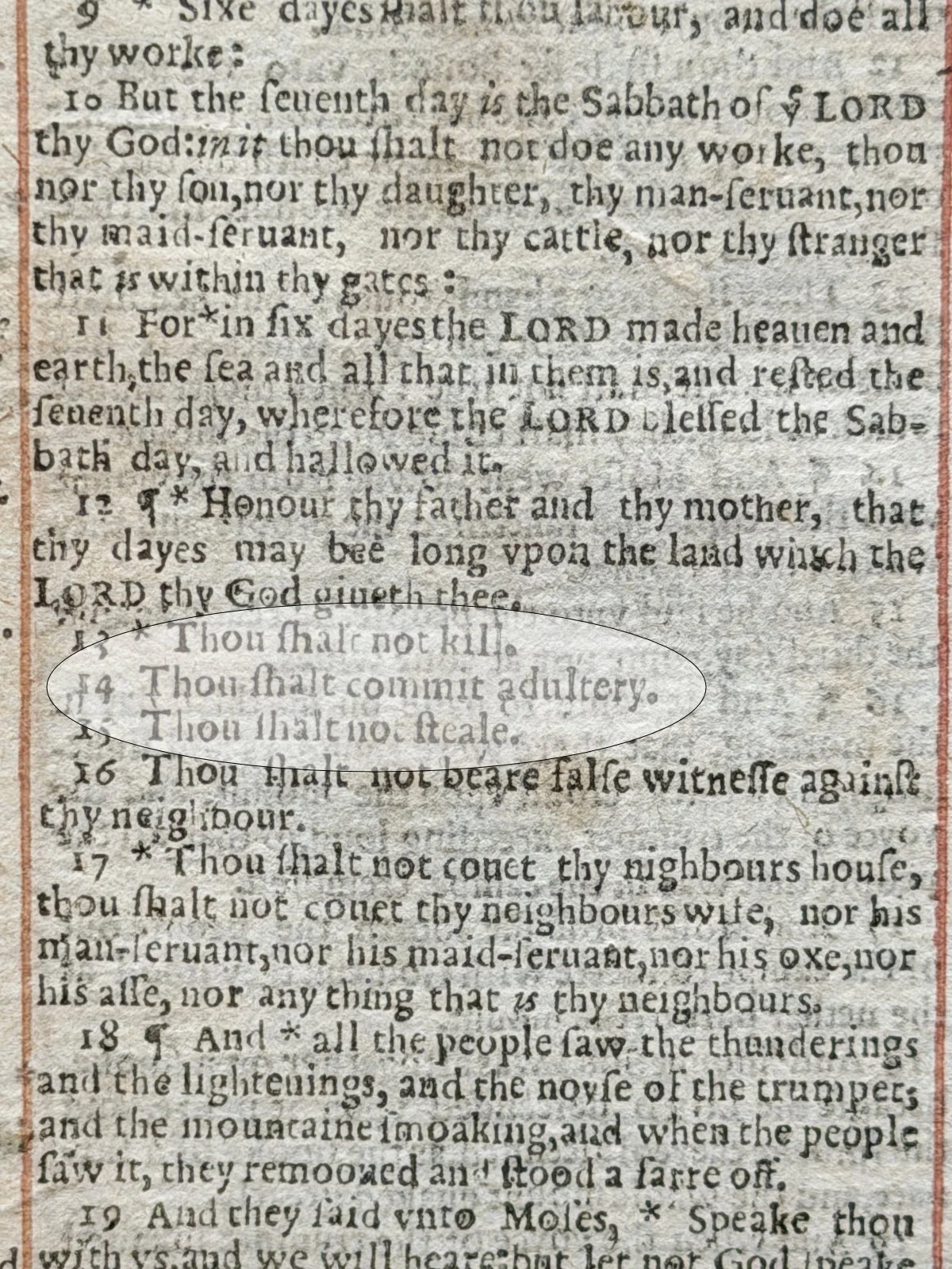 Misprint in the 1631 Wicked Bible "Thou Shalt Commit Adultery"