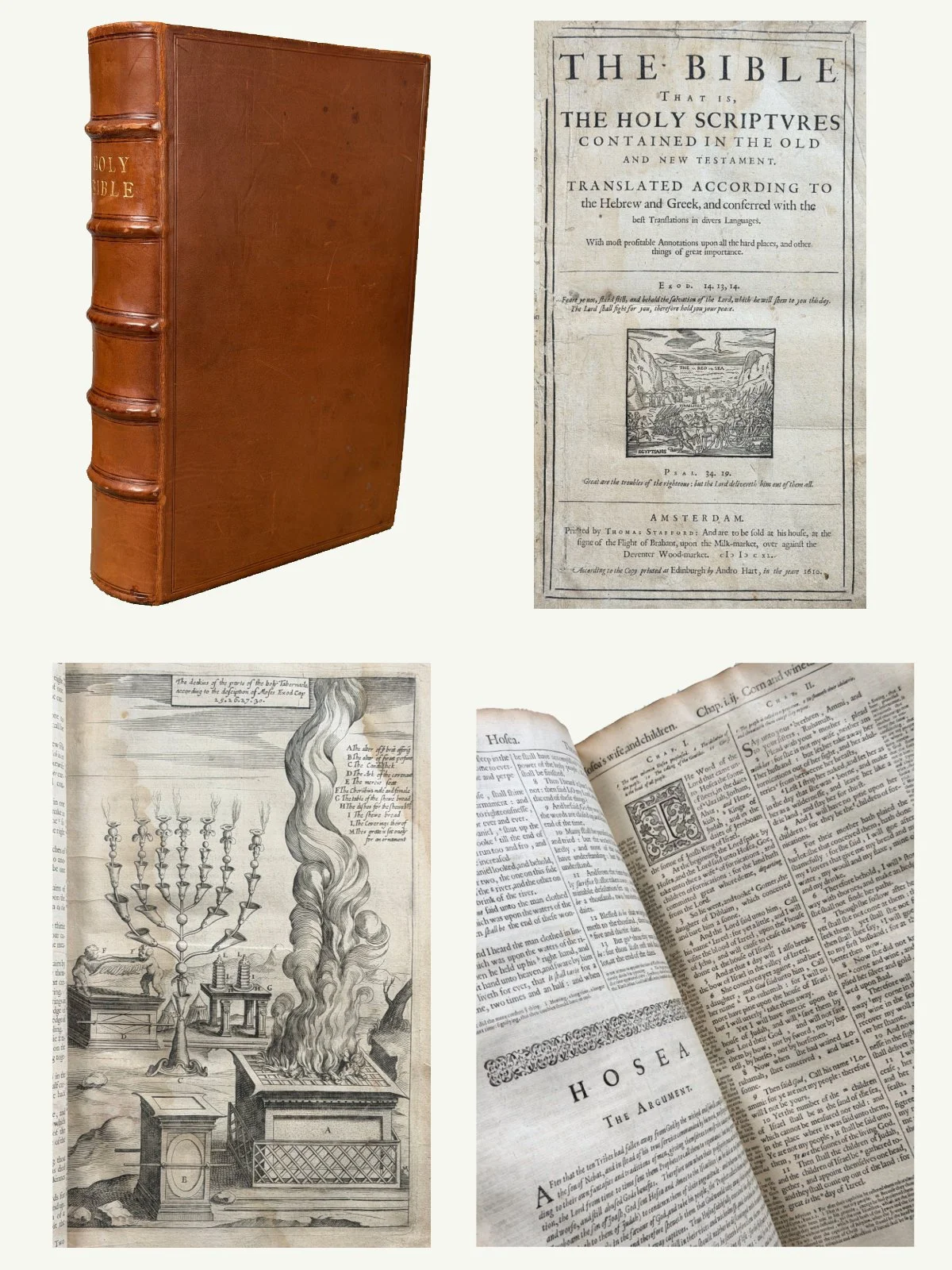 1640 Folio Geneva Bible with Edinburgh Illustrations