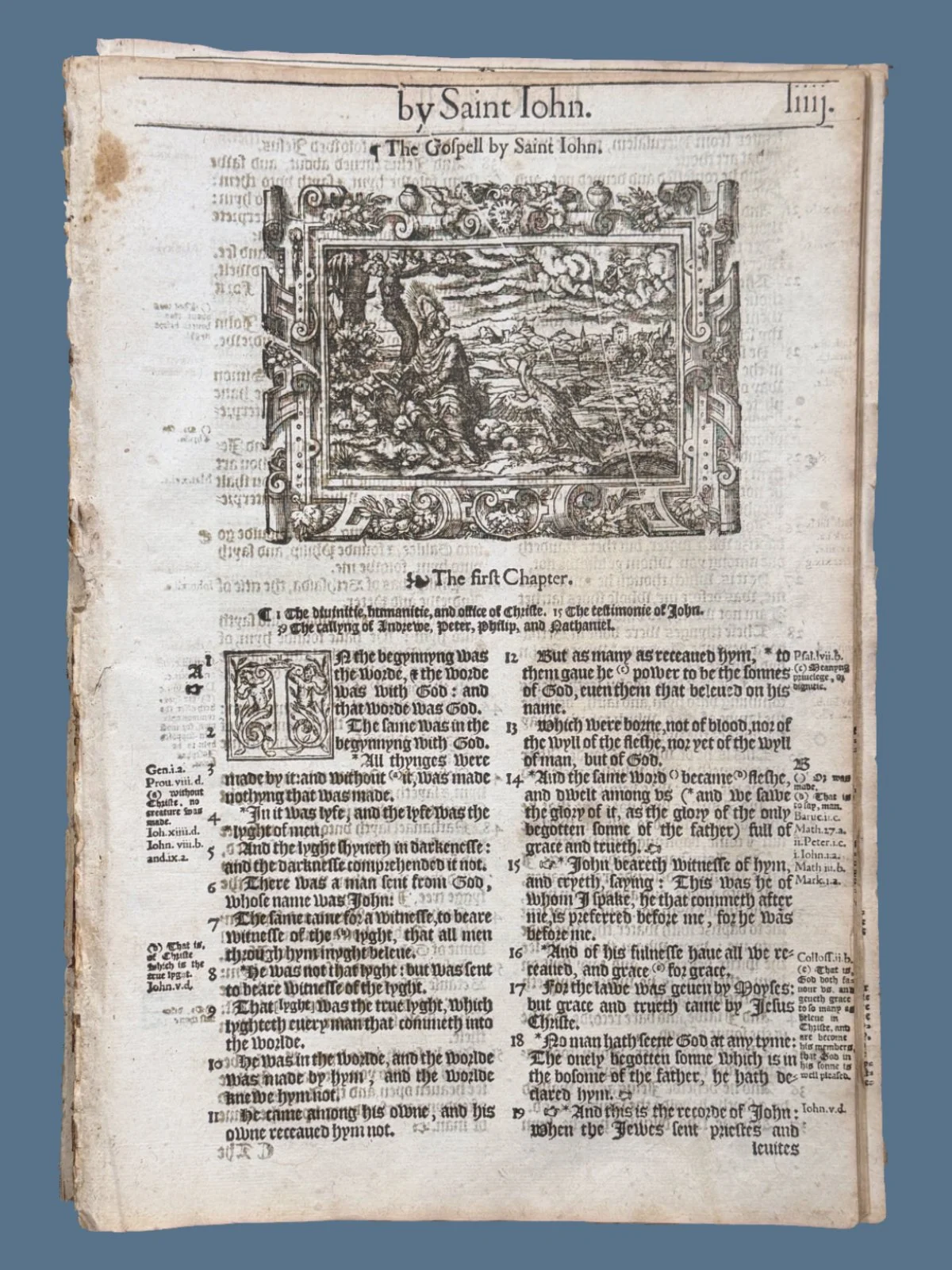 John 1 from a first edition 1568 Bishops' Bible
