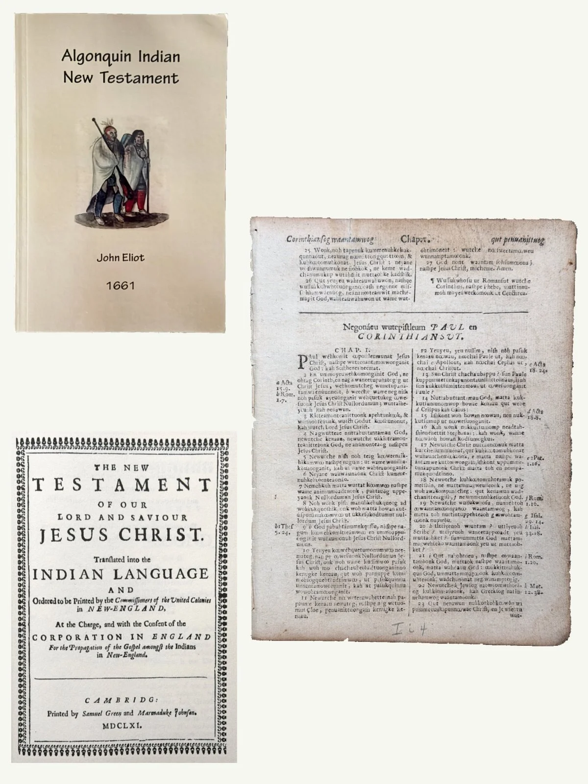 1661 Eliot Indian New Testament Leaves - First Scriptures Printed in the Americas