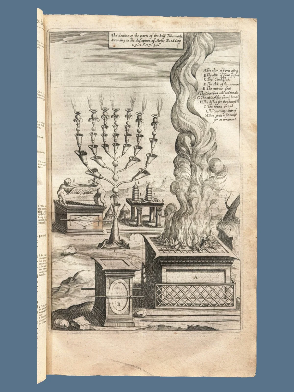 Altar and Candlestick Full Page Woodcut in Geneva Bible