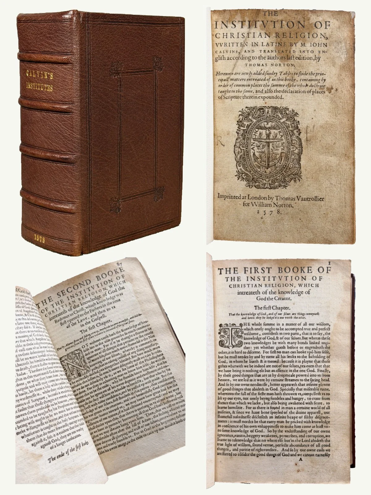 1578 John Calvin’s Institutes of the Christian Religion - The First Octavo Edition