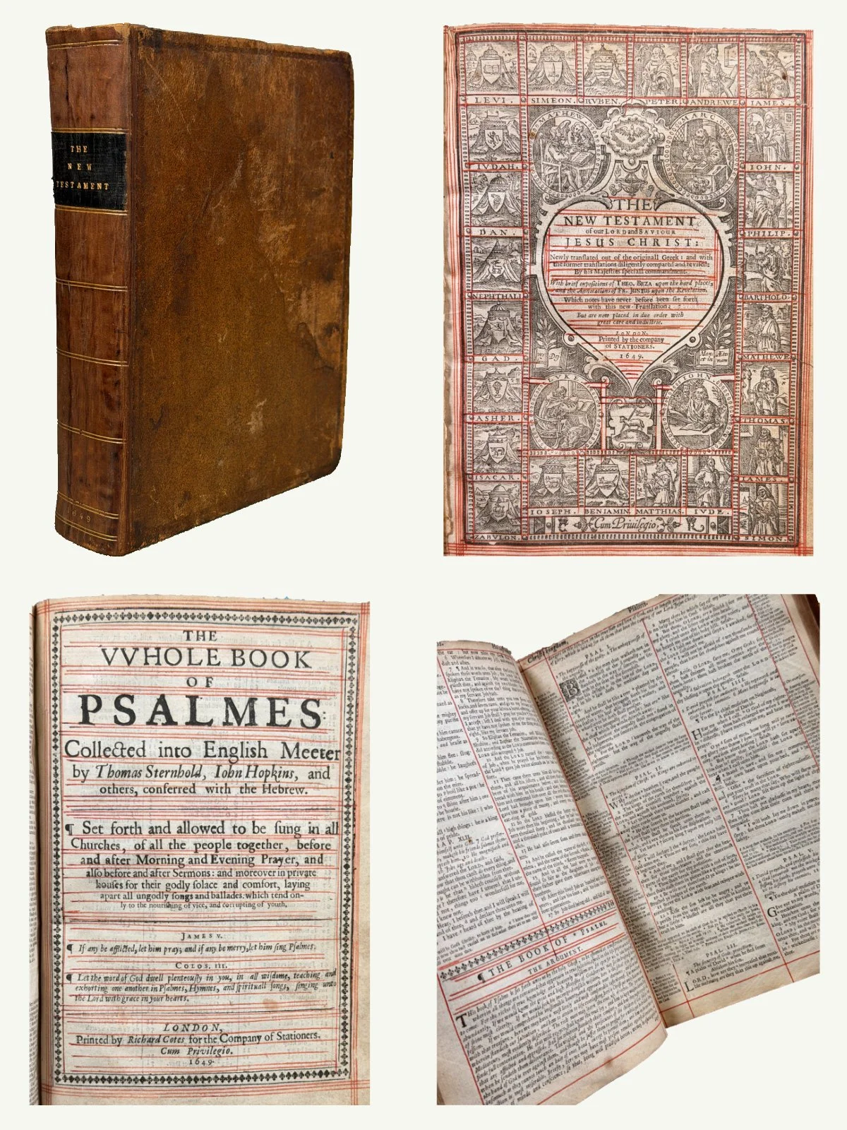 1649 First Quarto King James Bible with Geneva Notes