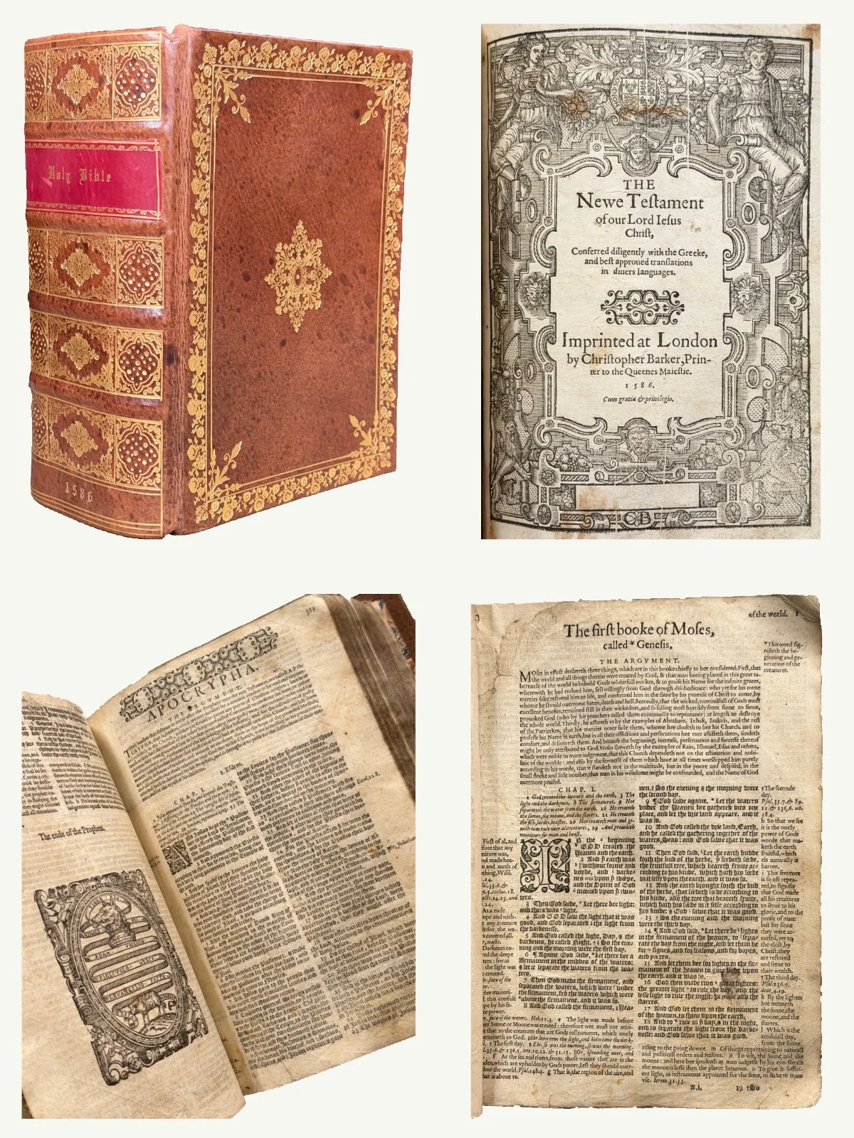 1586 Early Black Letter Geneva Bible with BCP and Psalter