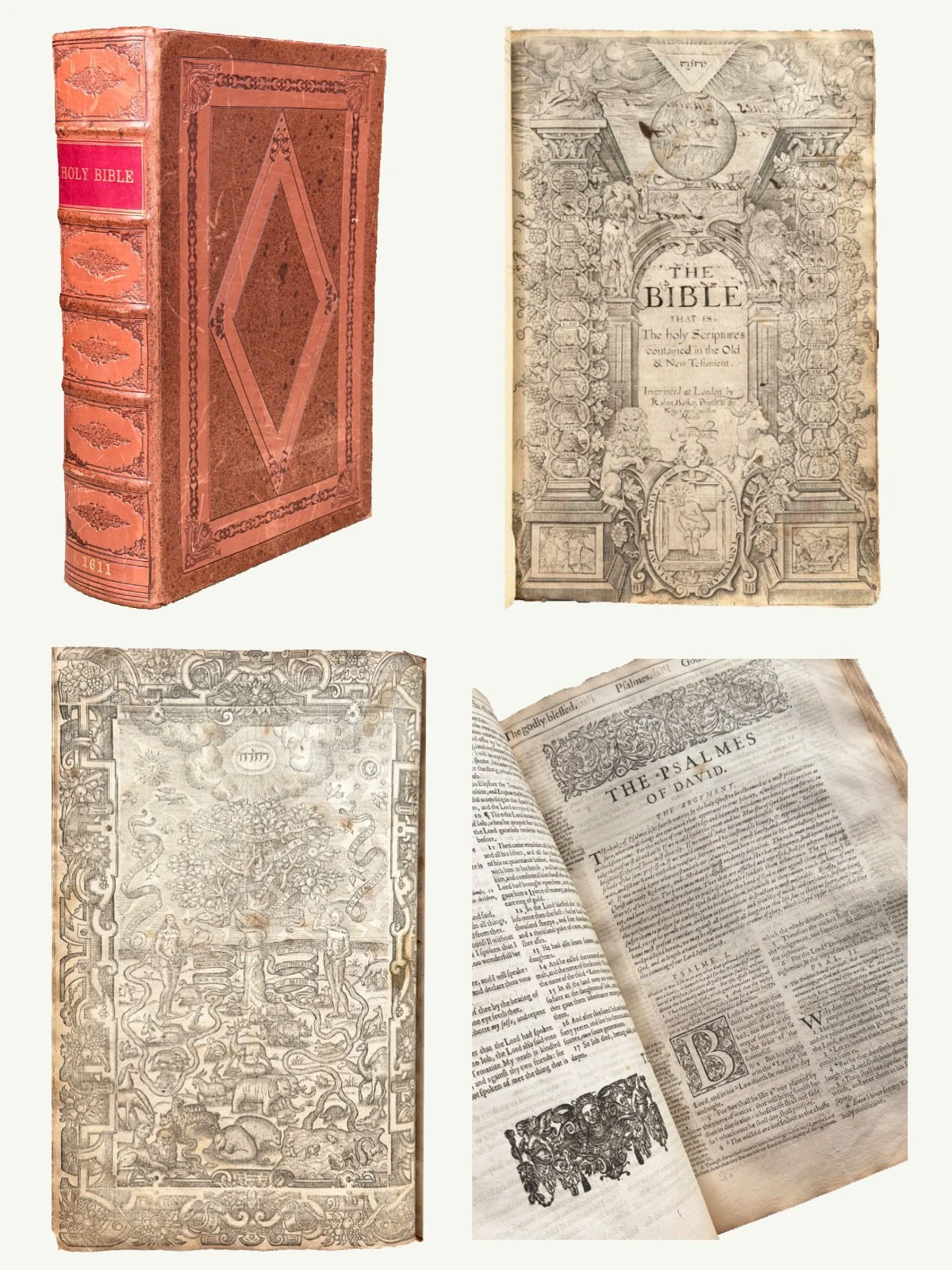 1611-12 Folio Geneva Bible with Adam and Eve Engraving