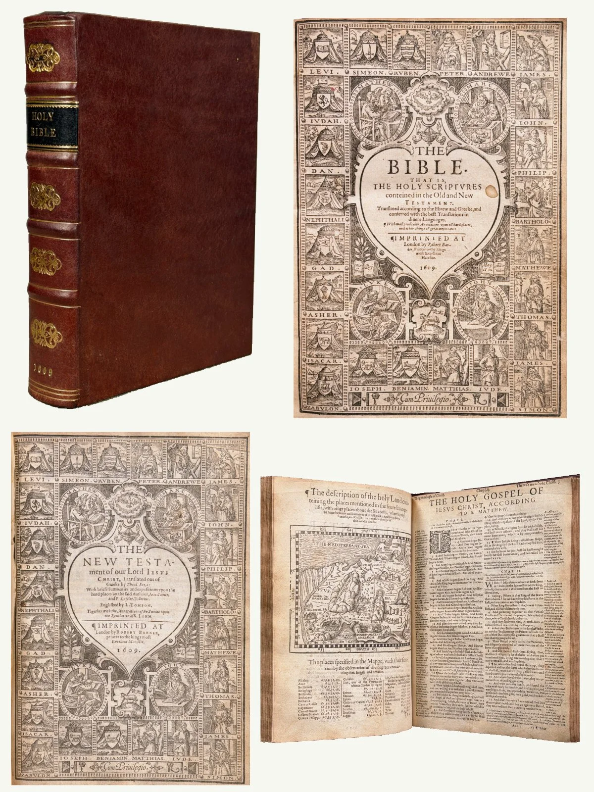 1609 Illustrated Geneva Bible with Judas Misprint