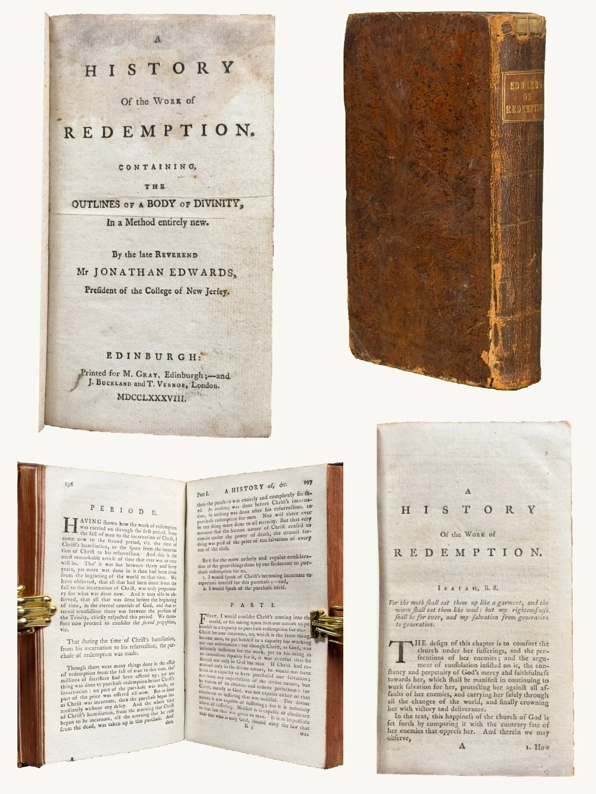 1788 A History of the Work of Redemption by Jonathan Edwards