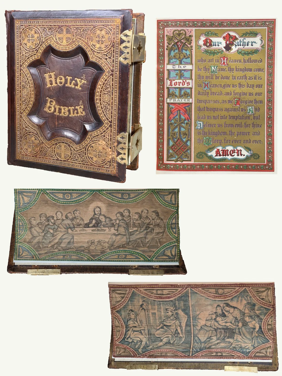1870 Pictorial Family Bible with Double Fore-Edge Painting