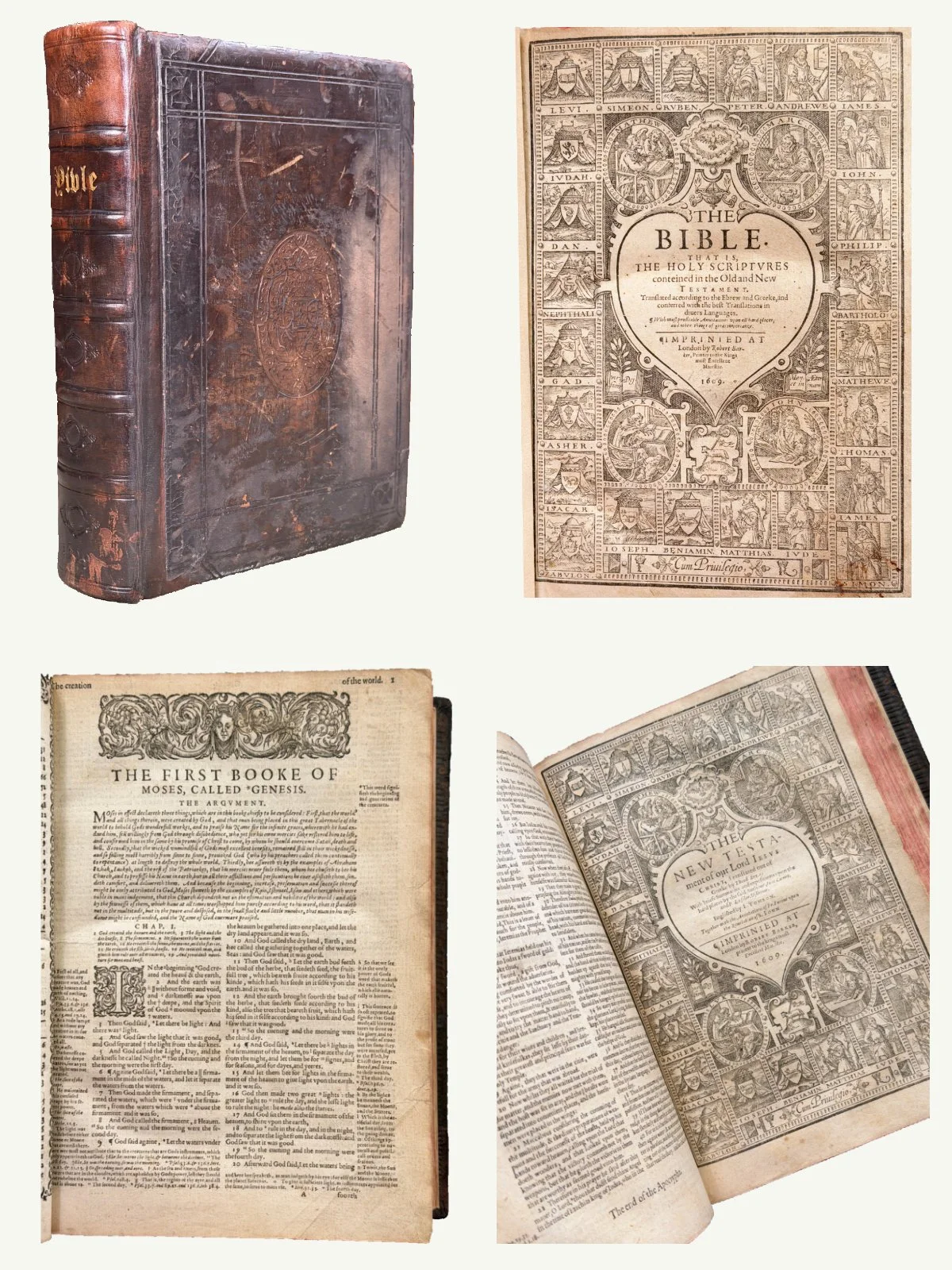 1609 Clean and Complete Illustrated Geneva Bible with Judas Misprint