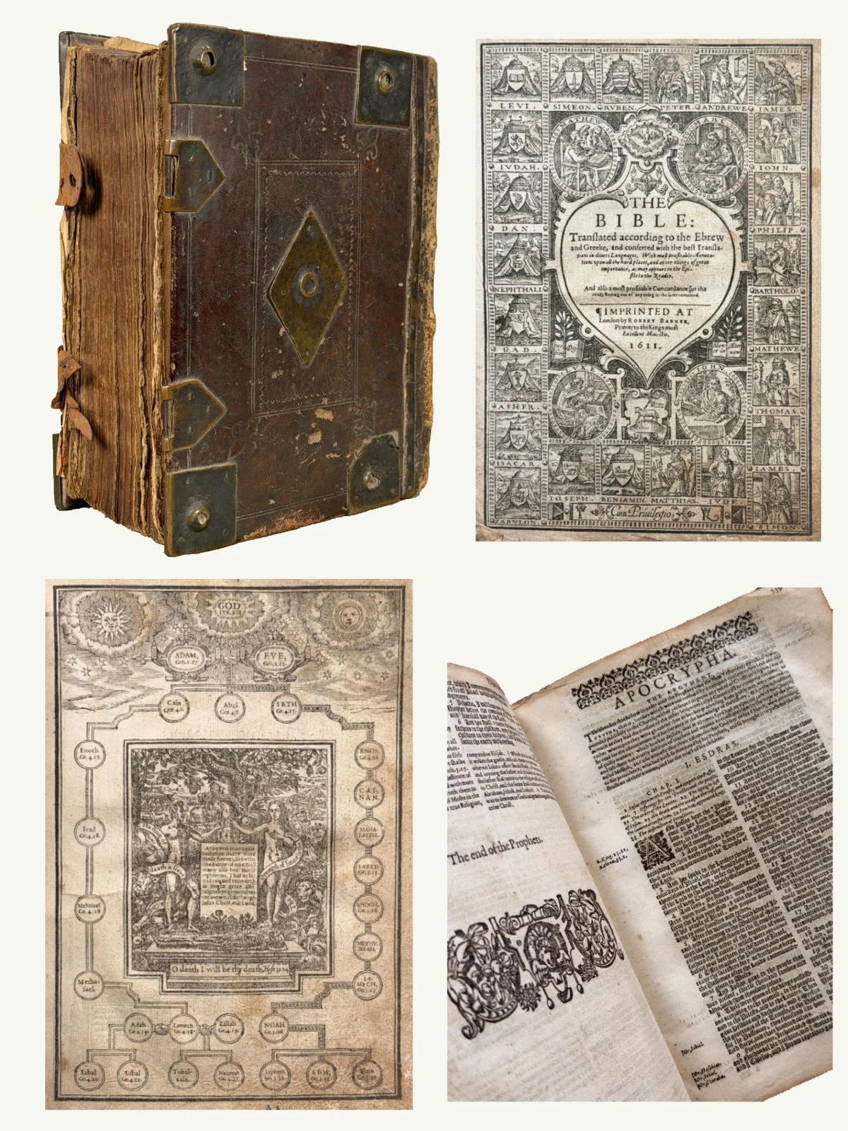 1611 Geneva Bible in Period Binding with Metalwork