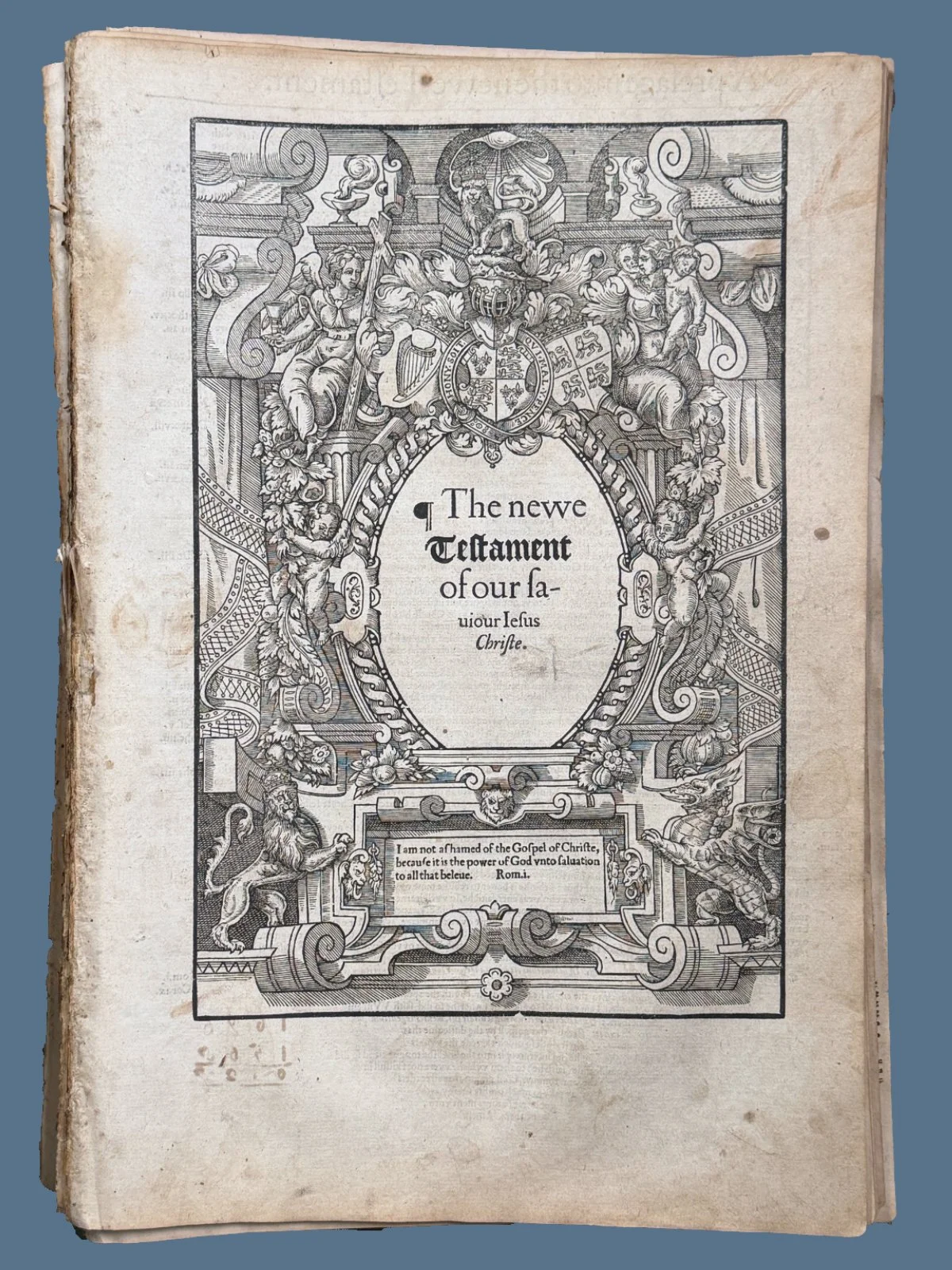 1568 Bishops' Bible New Testament Title Page