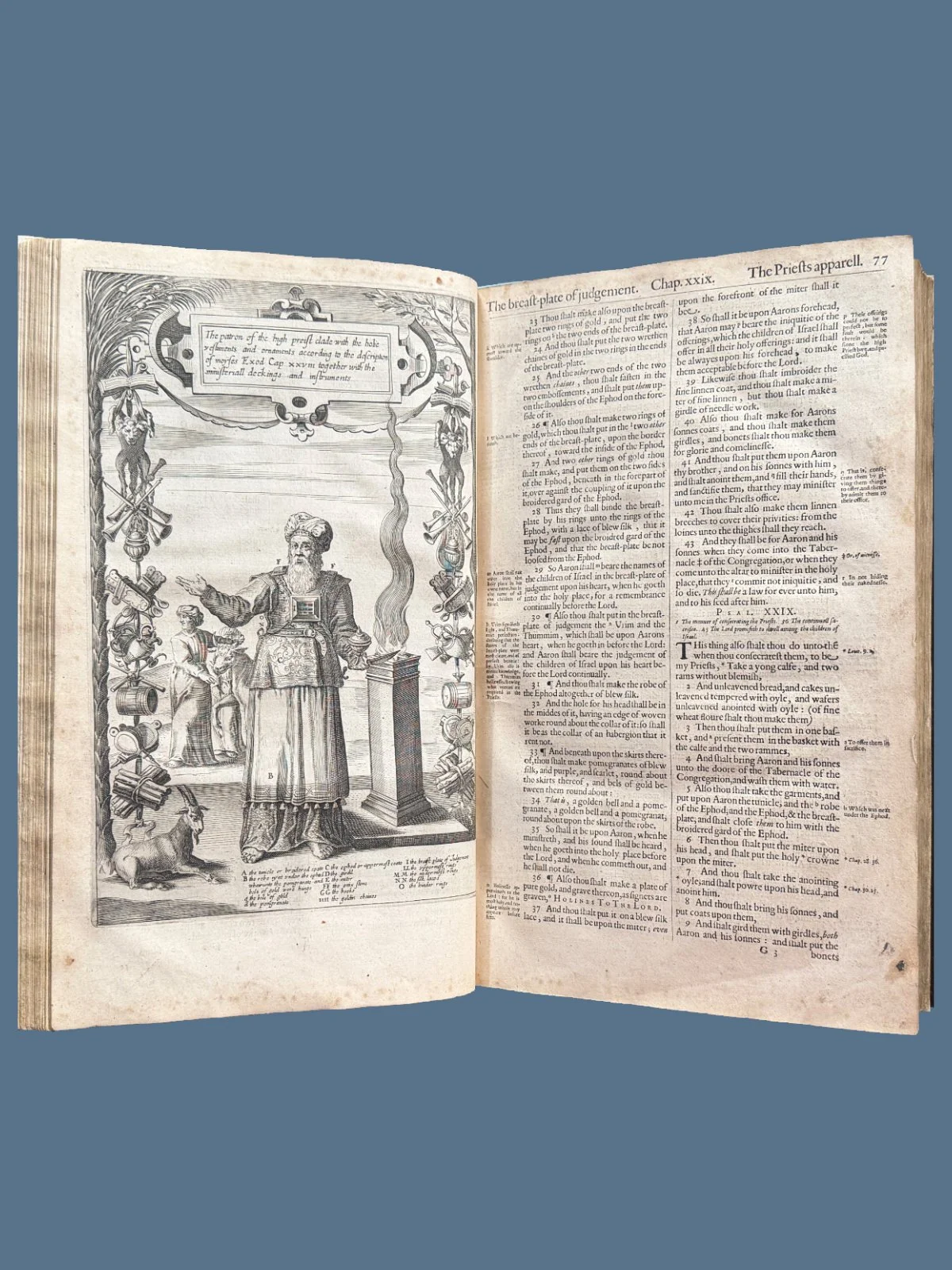 Full Page Woodcut of Aaron the Priest in Geneva Bible