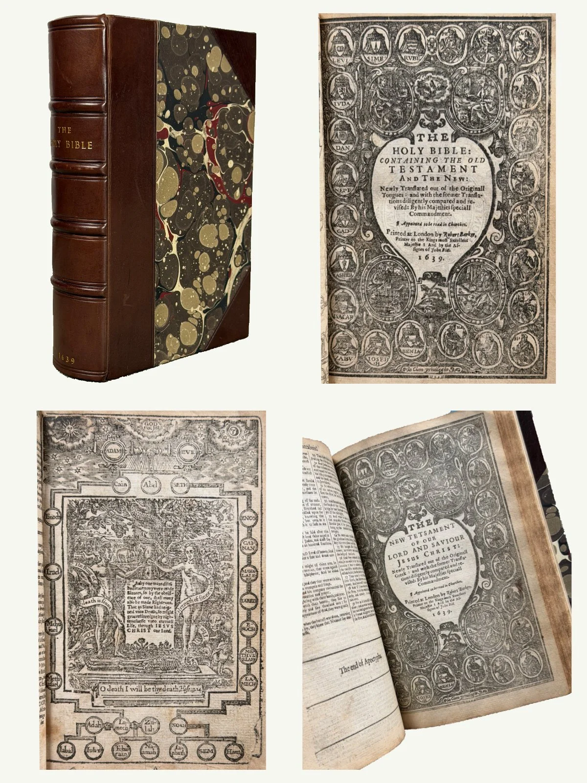 1639 Octavo King James Bible with Genealogies in Modern Binding