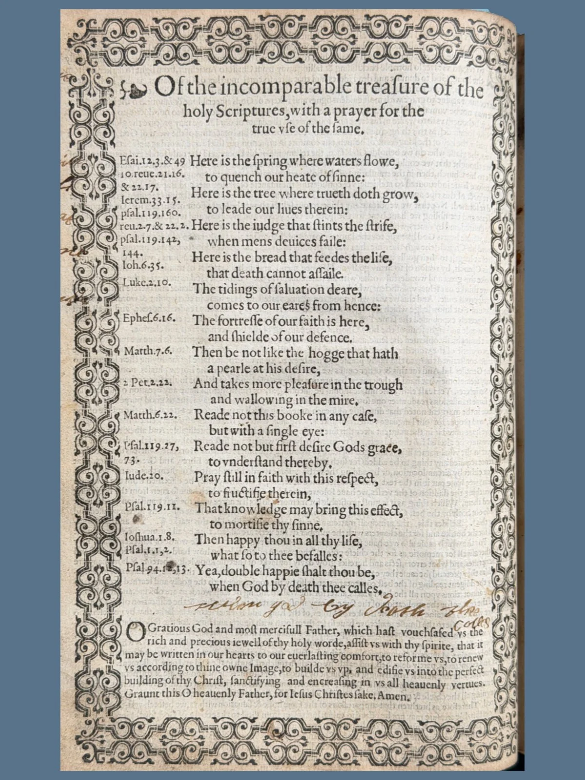 Of the Incomparable Treasure