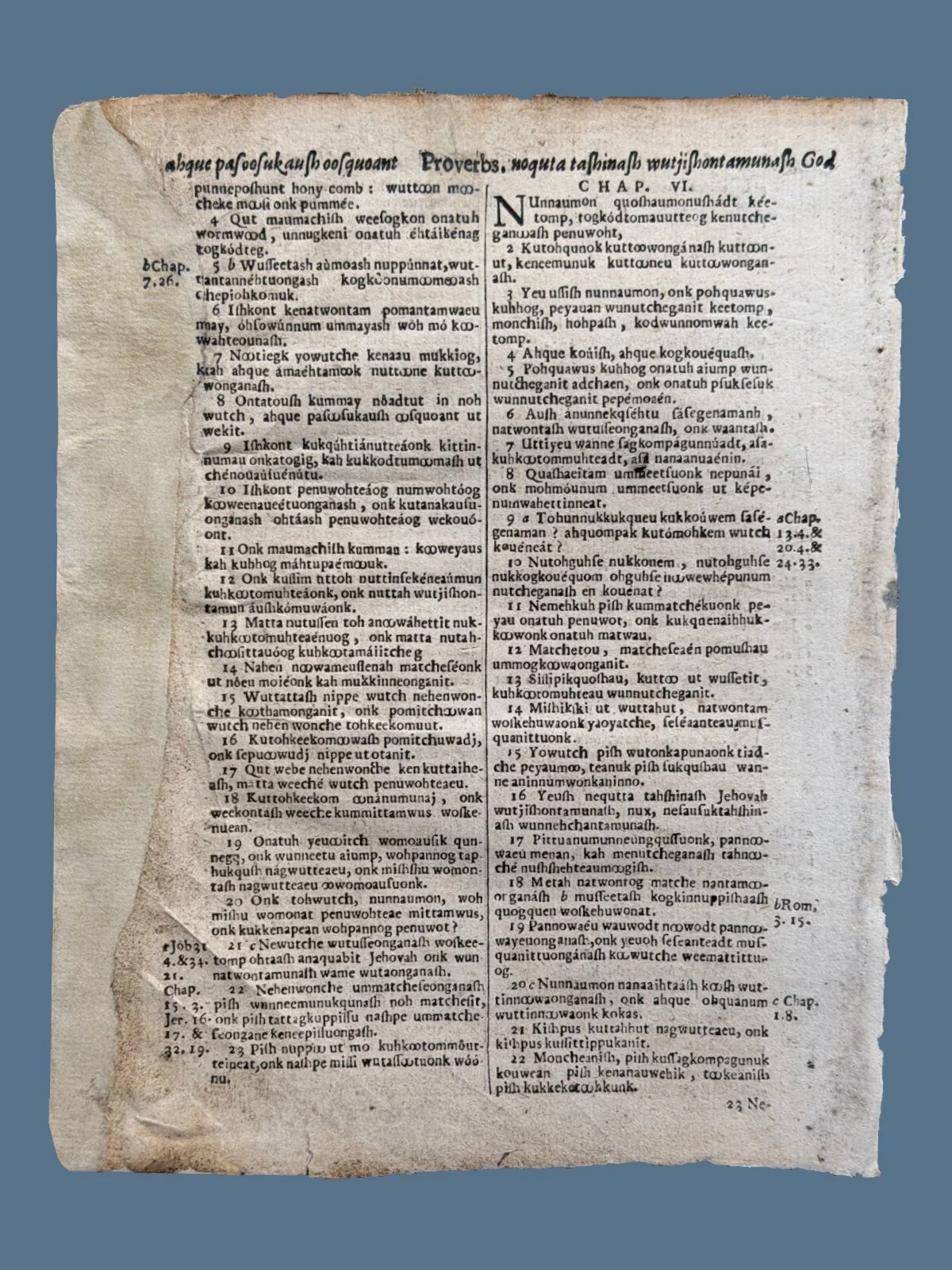 1663 First Edition Eliot Indian Bible