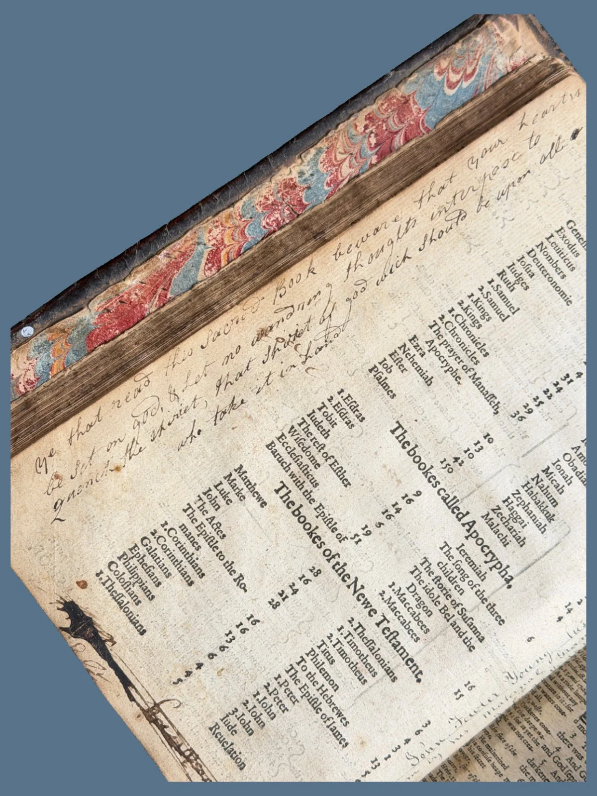 Handwritten Prayer in Old Bible