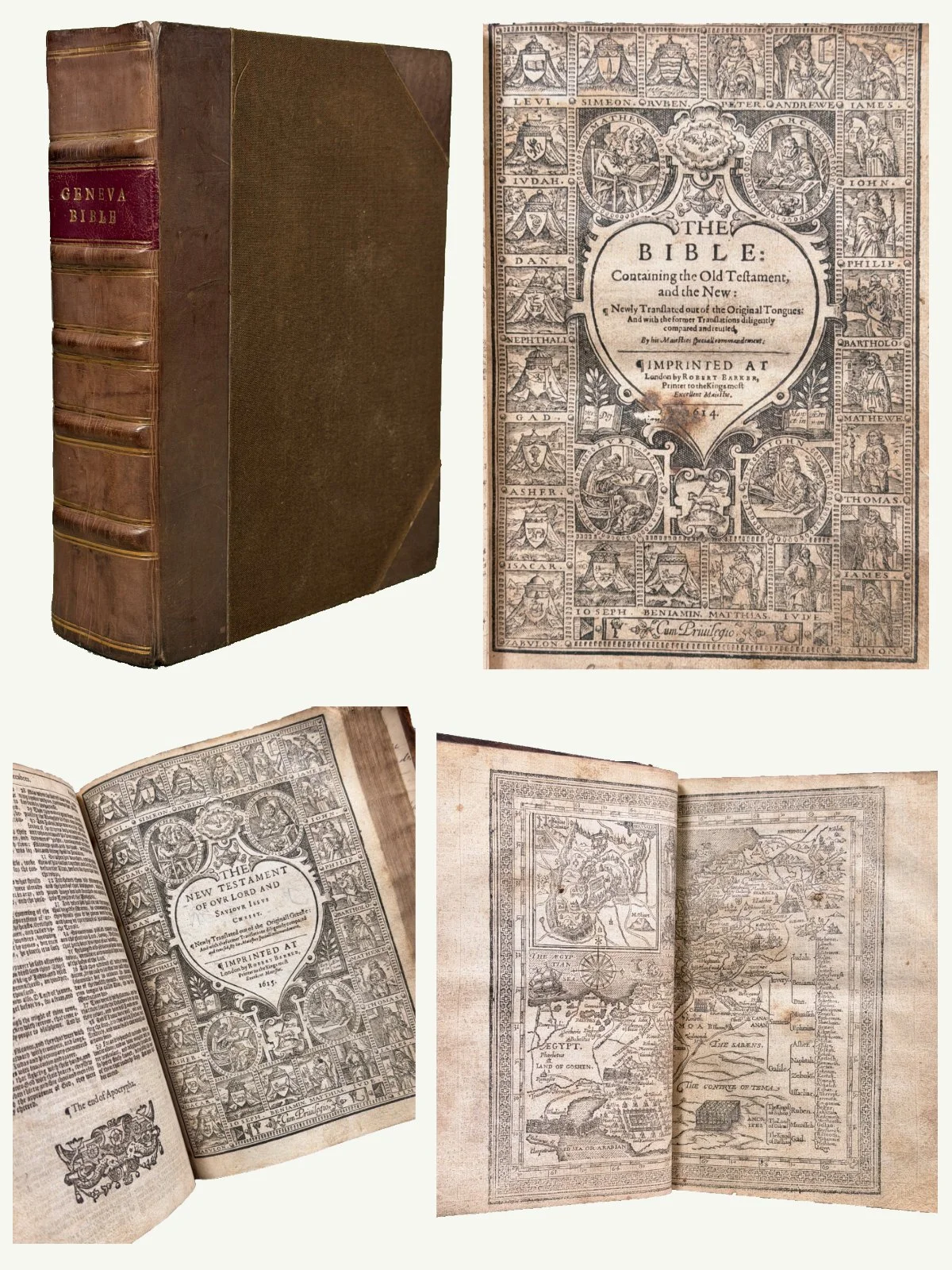 1614/1615 Early Quarto King James Bible with Genealogies and Map