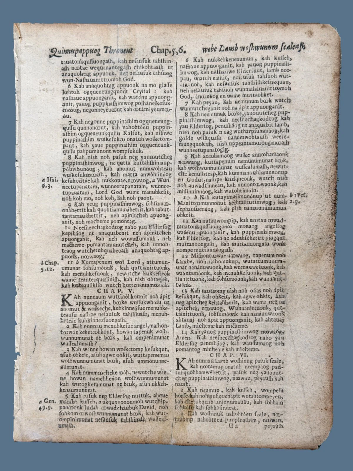 First Edition Eliot Indian Bible