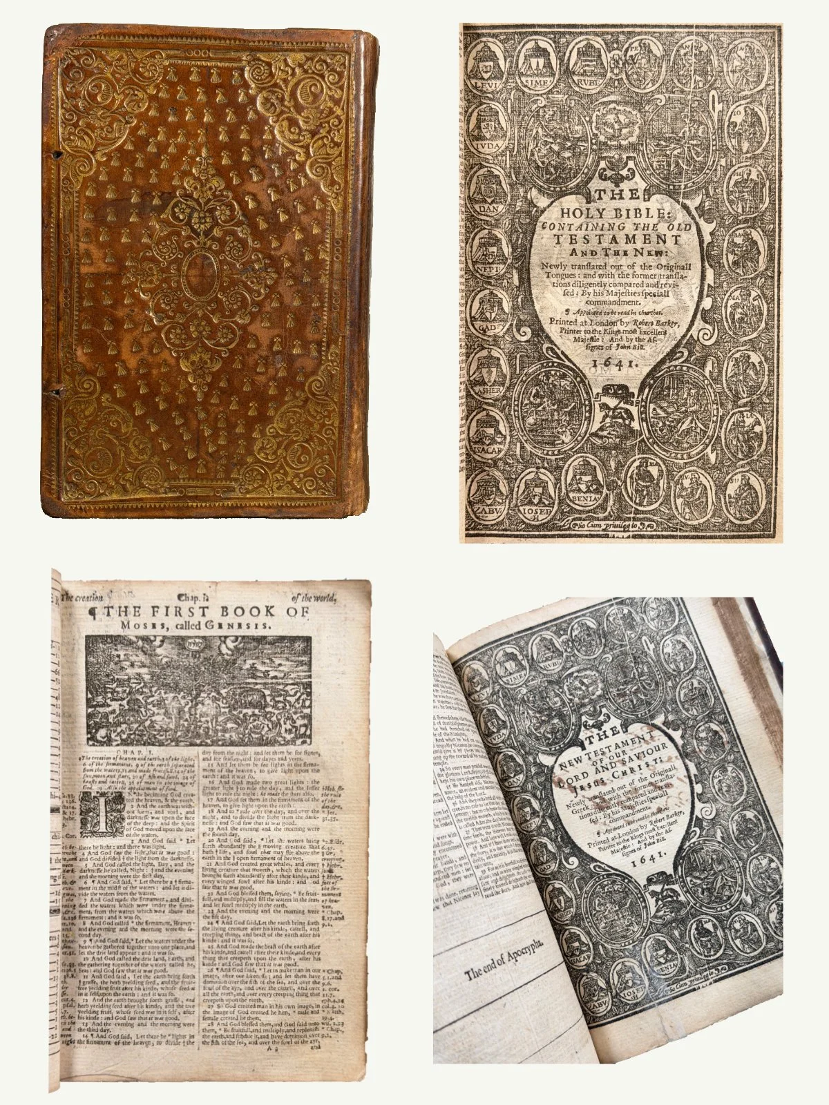 1641 Octavo King James Bible in Scottish Gilt Stamped Binding