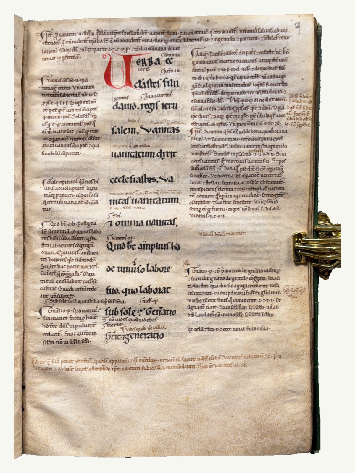 12th-century Italian Glossa Ordinaria manuscript open to Ecclesiastes