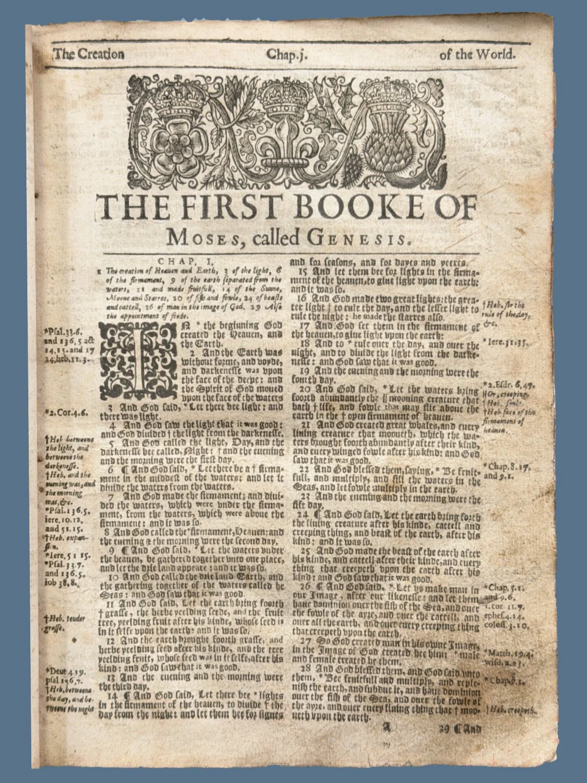 Genesis 1 of the 1611 King James Bible