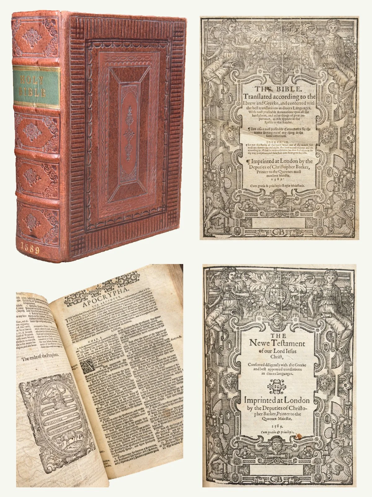 1589 Quarto Rebound Black Letter Geneva Bible