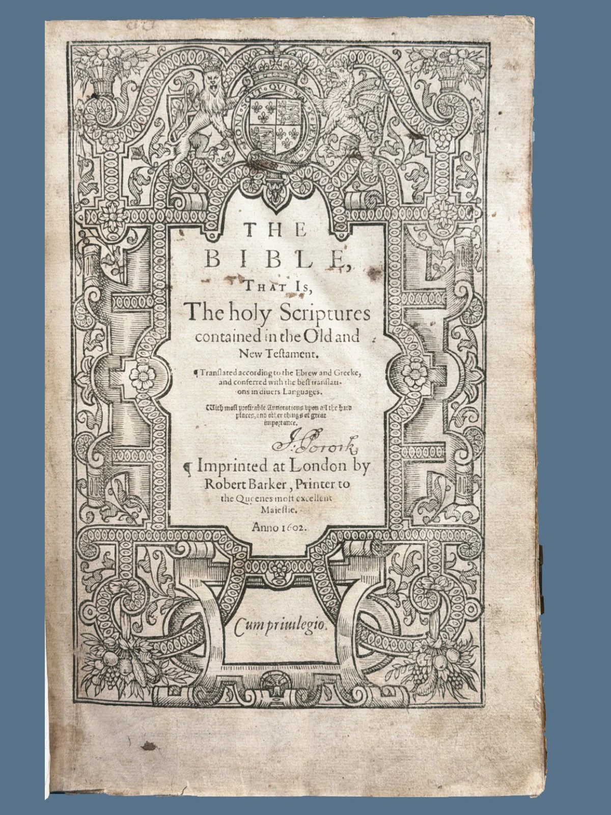 Geneva Bible with Title Page