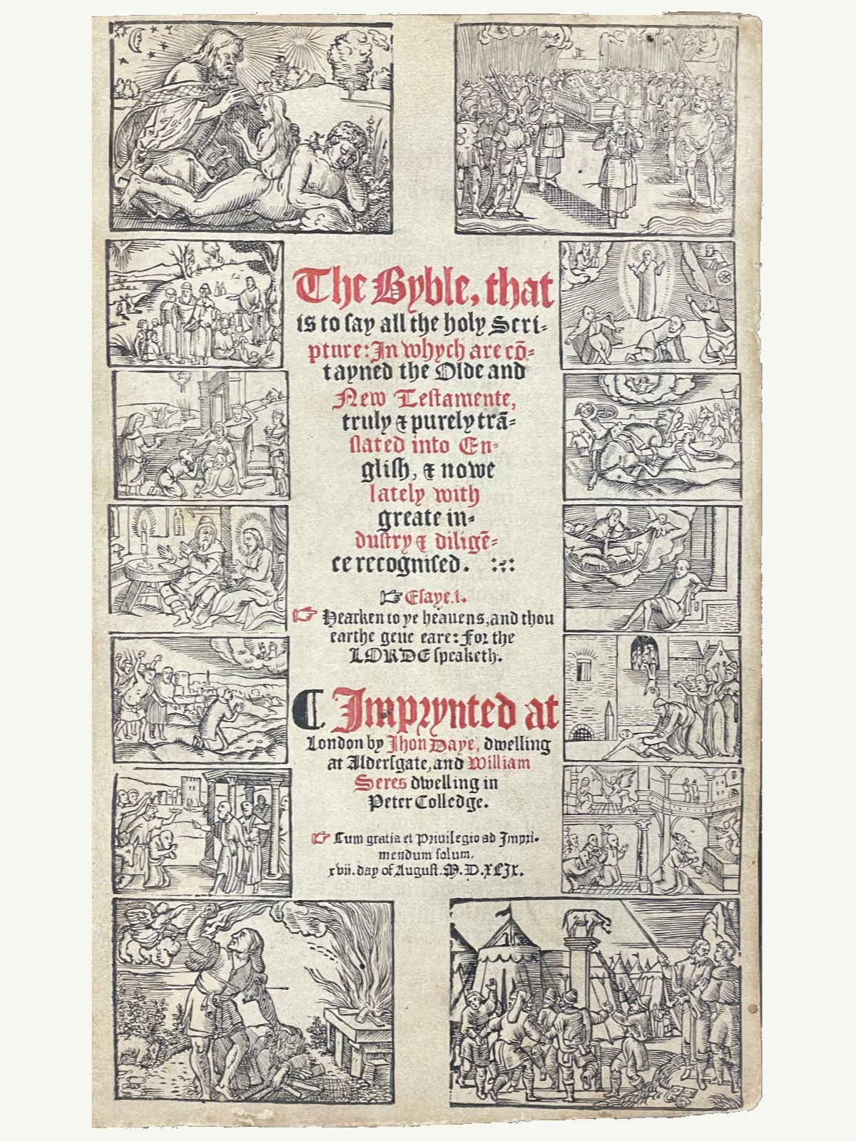 Title Page of the Tyndale Matthew's Bible by John Rogers