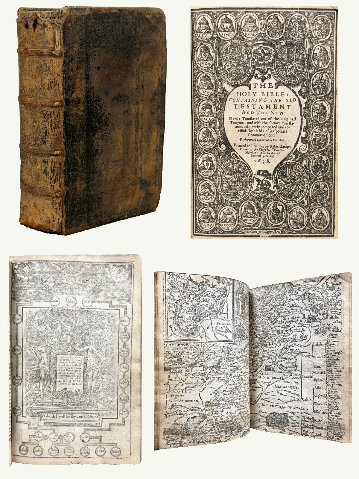 1638 King James Bible with Genealogies and Map