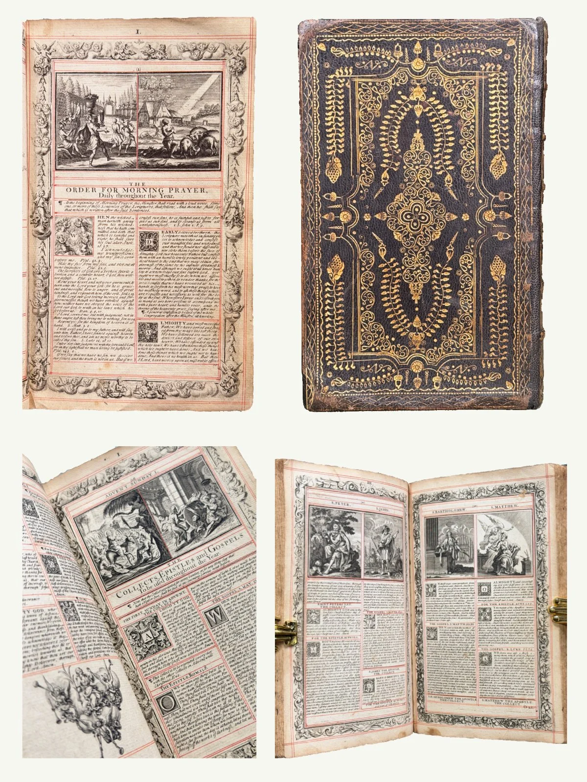 1717 John Sturt’s Illustrated Prayer Book in Cottage Roof Binding