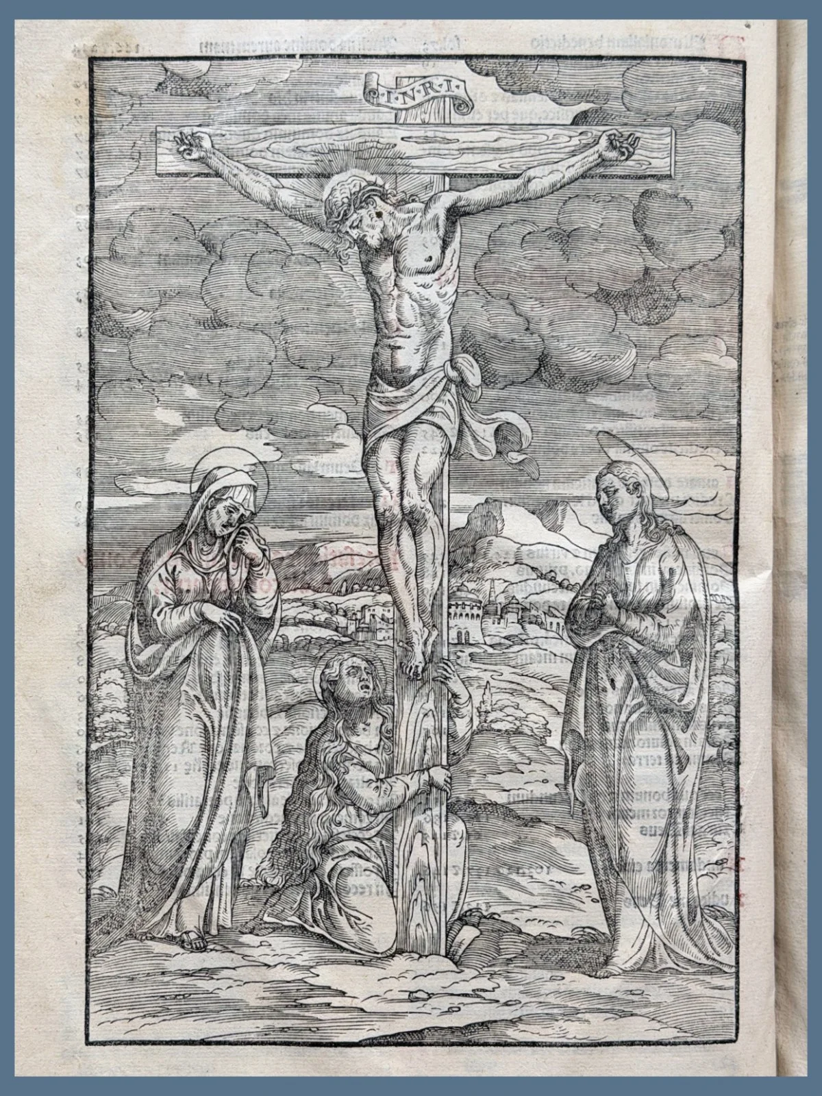 Full Page Woodcut of the Crucifixion