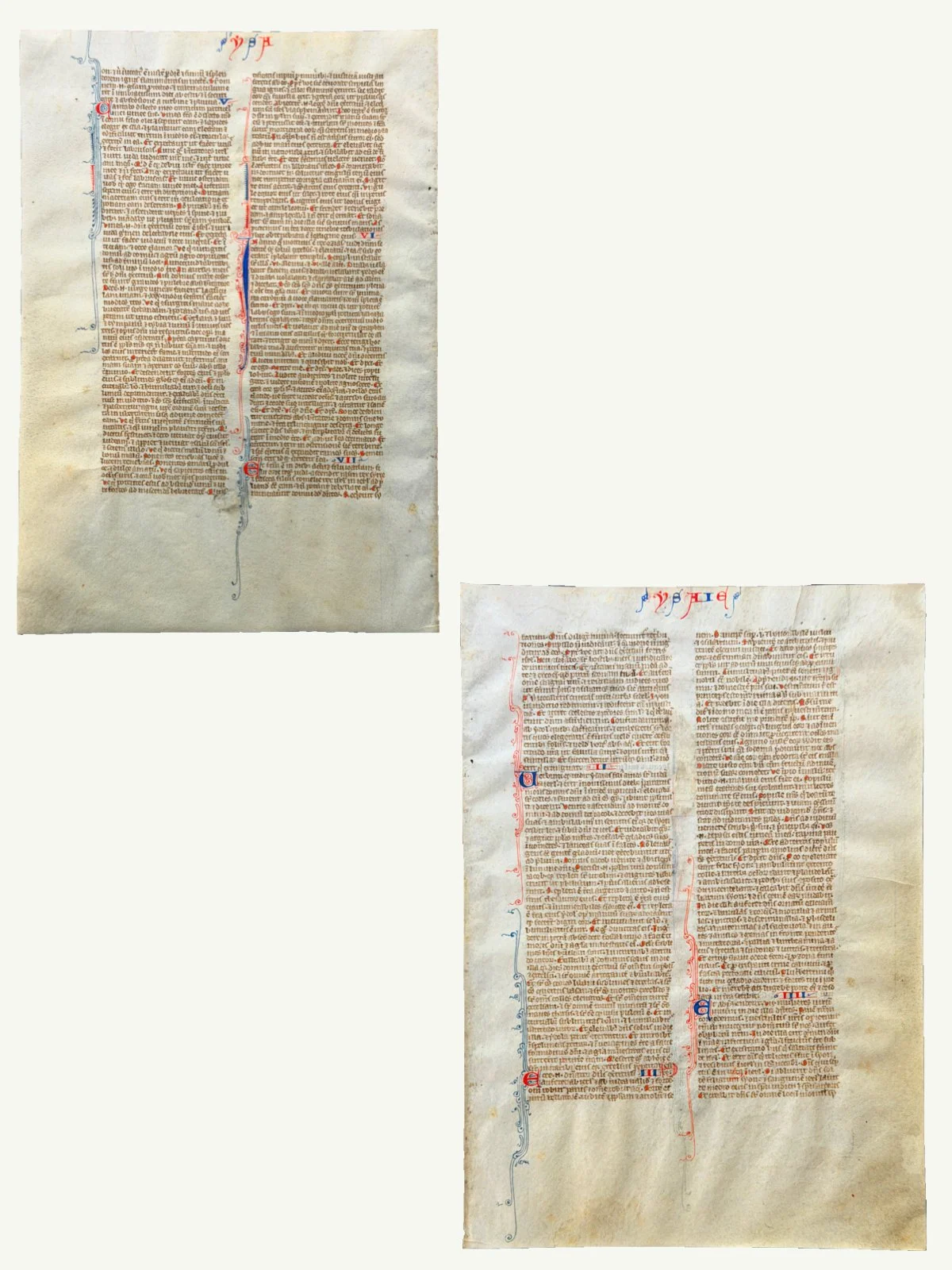 1250 Leaf From a Paris Bible with Isaiah 6 on Vellum