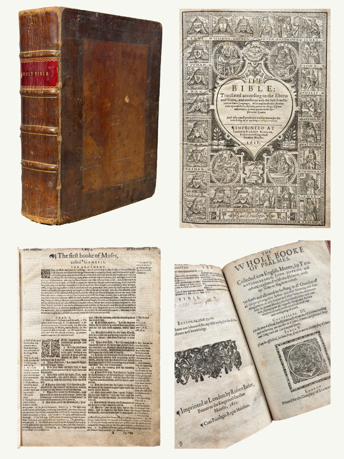 1611 Geneva Bible with handwritten note “Search the Scriptures”