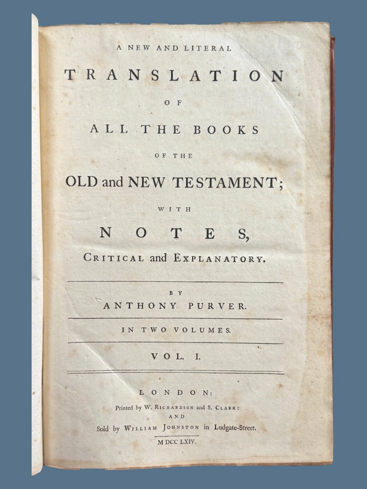Purver Bible Title Page