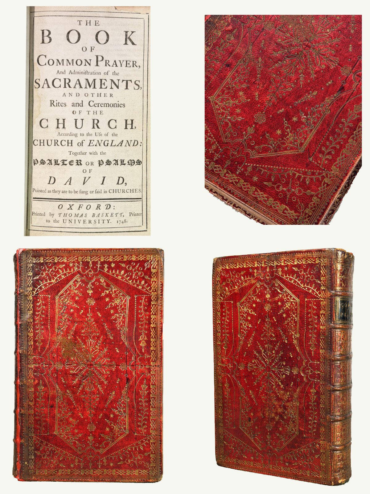 1748 Prayer Book in a Lovely Cottage Roof Binding