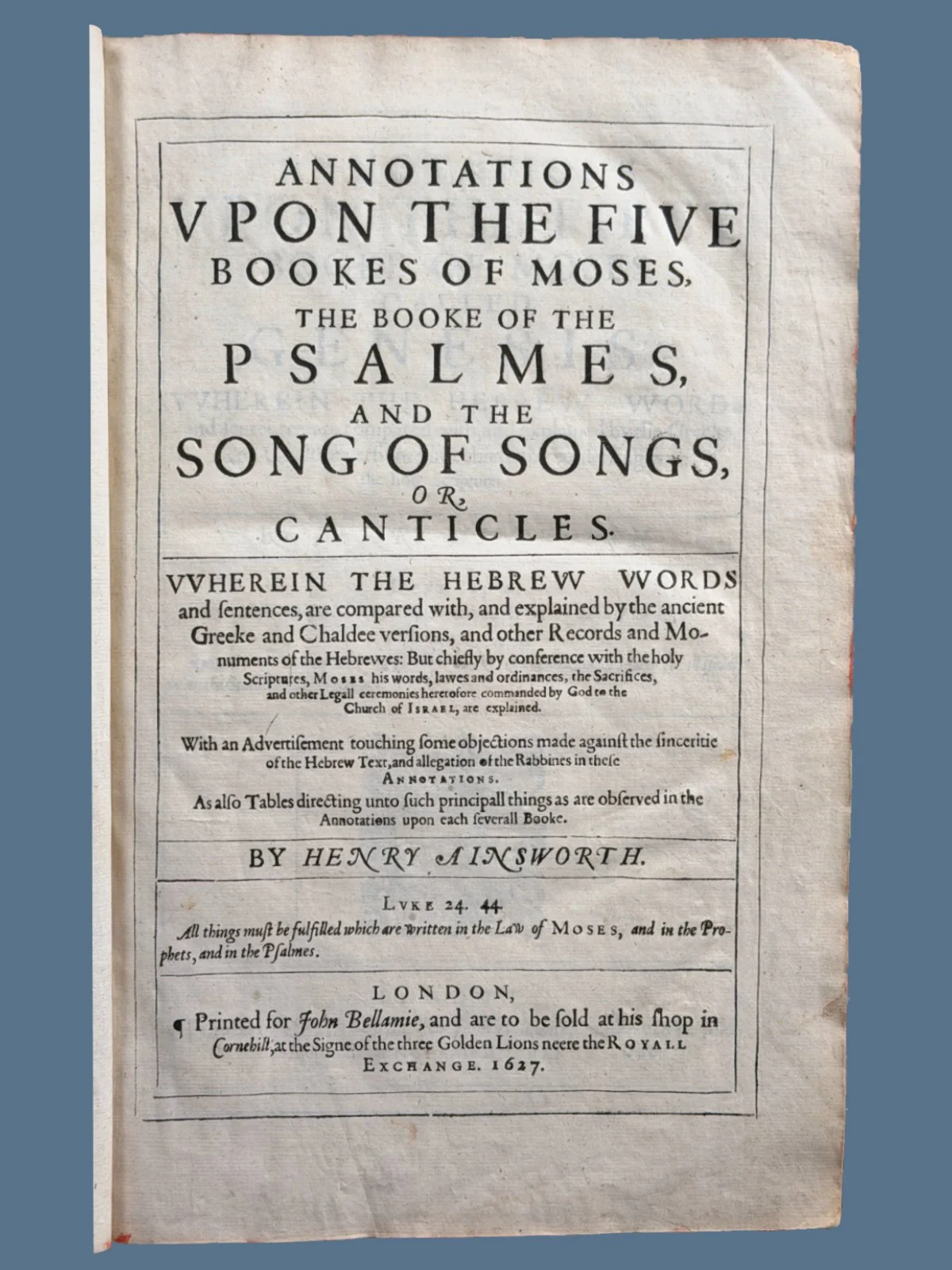 Henry Ainsworth Annotations on Pentateuch
