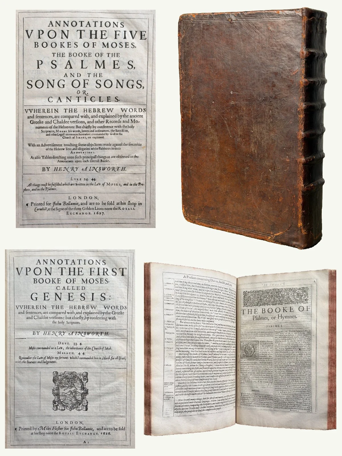 1627 Ainsworth Annotations on the Pentateuch, Psalms, and Song of Songs