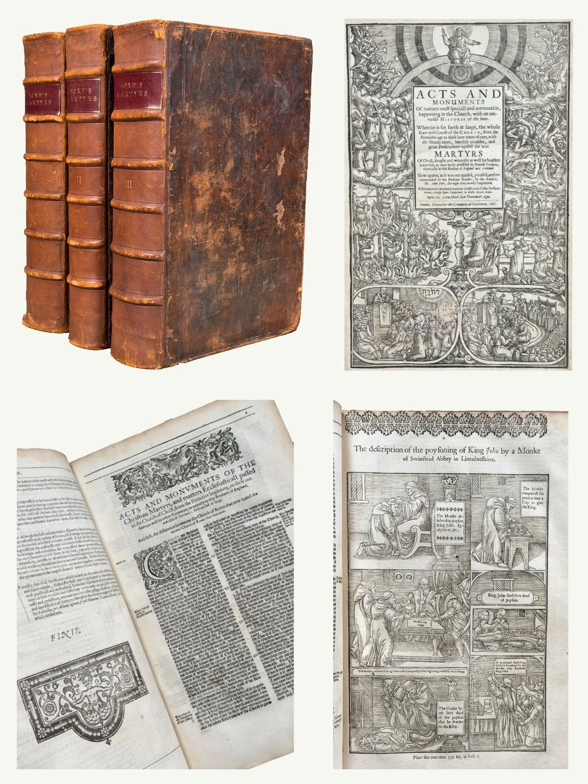 1641 John Foxe’s Book of Martyrs with over 150 Woodcuts