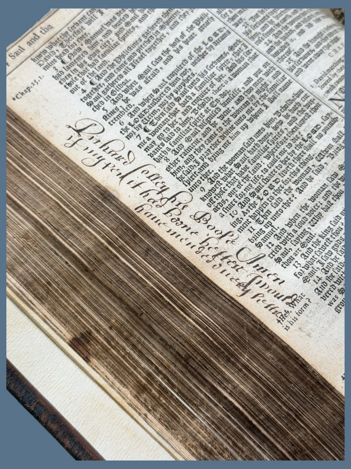 Handwriting in Old Bible