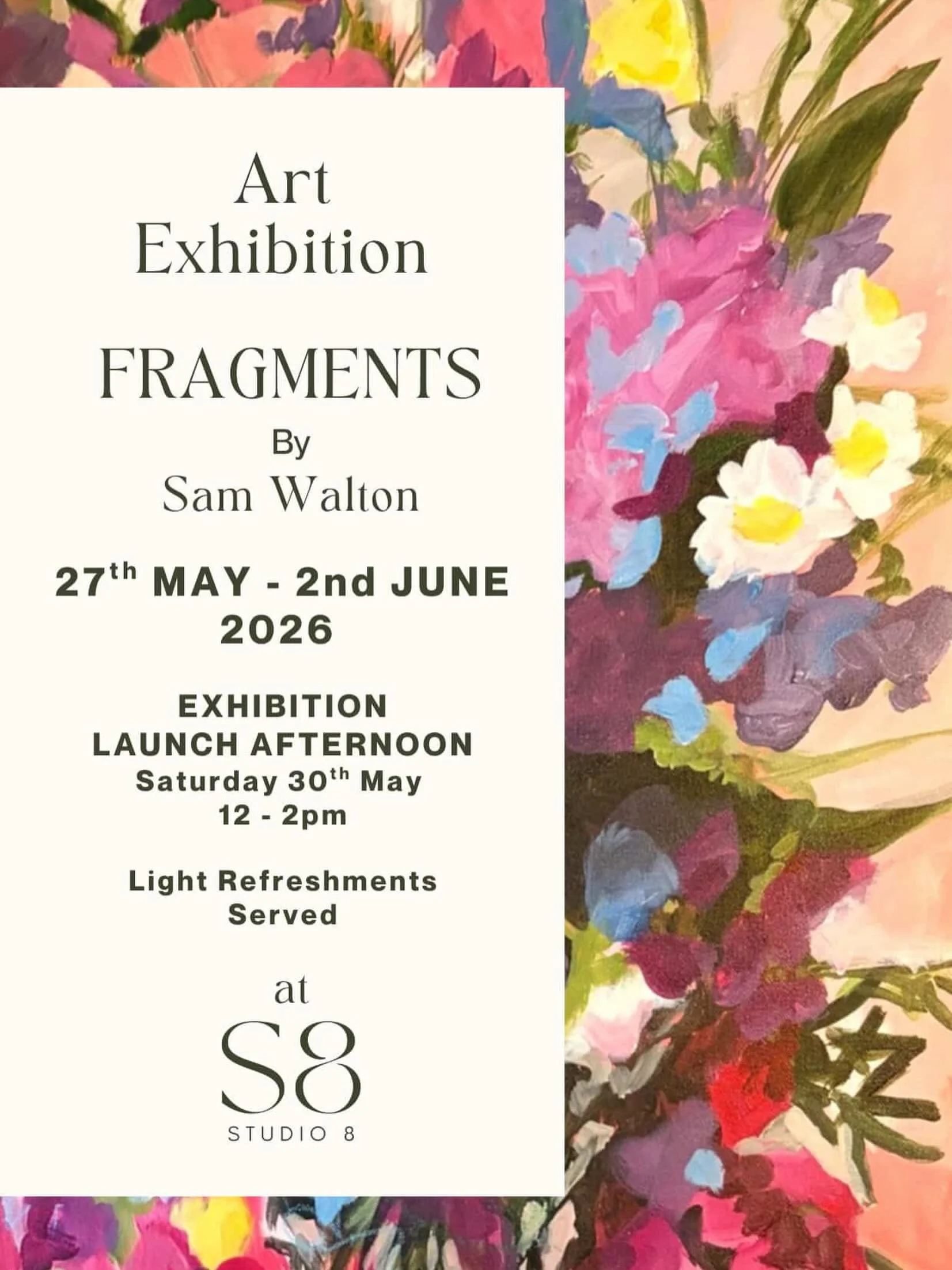 FRAGMENTS Exhibition

I&rsquo;m so excited to share that my solo exhibition FRAGMENTS will be showing at Studio 8 Currumbin on the Gold Coast from May 27 &ndash; June 2.

This body of work is a collection of expressive floral works on canvas and pape