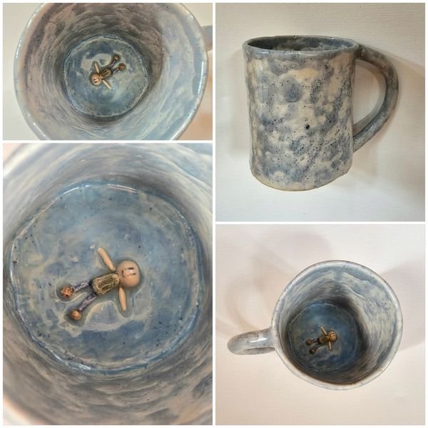 | Hidden Bob Cup | 7.5cm x 11.5cm | B Mix Clay, Glaze, Glaze, Glaze, Underglaze | 12\2023 |